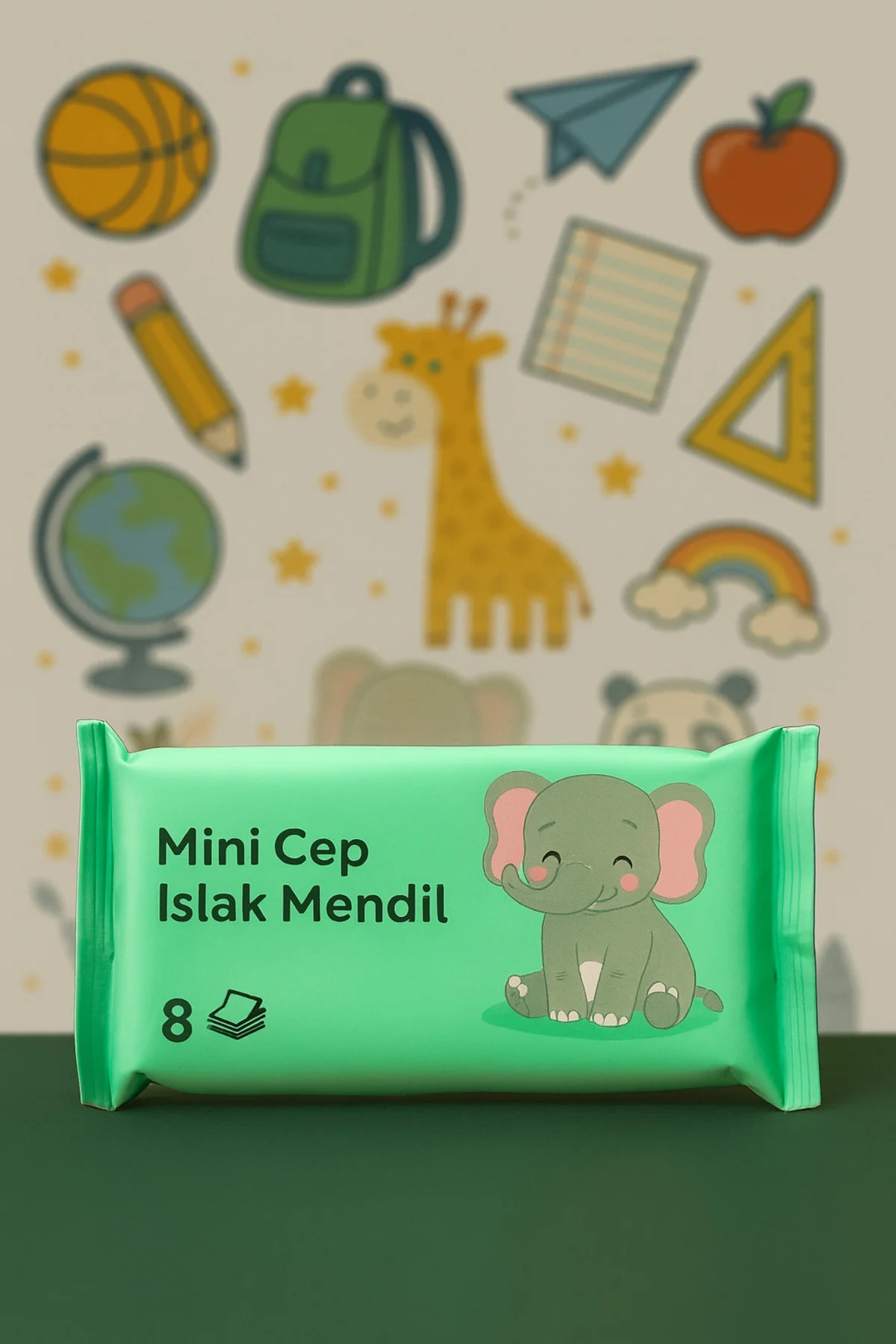 Fil Desenli Mini Islak Mendil 8 Adet • 8'li Cep Boy • Çocuklar İçin 🐘✨ Fil Desenli Mini Islak Mendil 8 Adet • 8'li Cep Boy • Çocuklar İçin 🐘✨