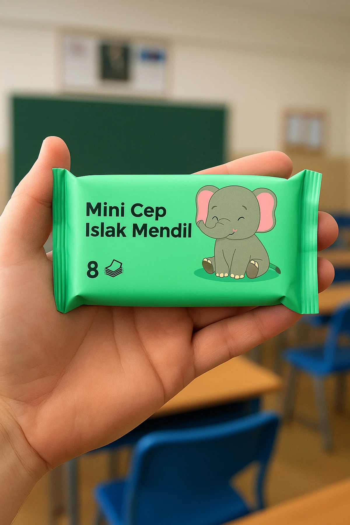 Fil Desenli Mini Islak Mendil 8 Adet • 8'li Cep Boy • Çocuklar İçin 🐘✨ Fil Desenli Mini Islak Mendil 8 Adet • 8'li Cep Boy • Çocuklar İçin 🐘✨