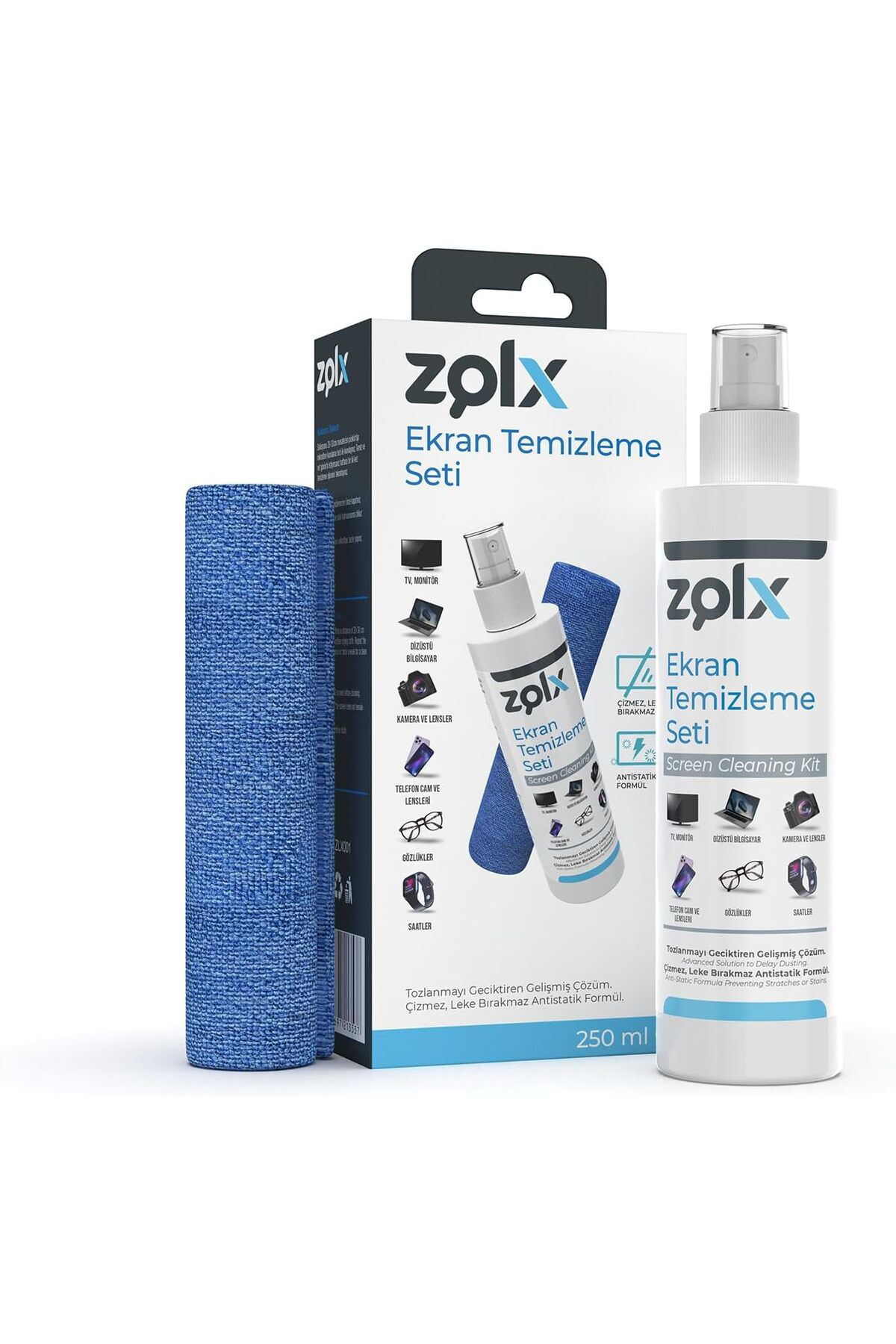 FilizoraSell Zolx Ekran Temizleme Seti 250ML + Temizleme Bezi Lcd