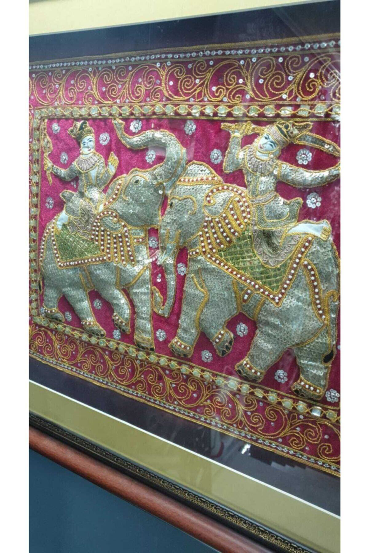 Elif Aksesuar Filli Kumaş Çerçeveli Pano