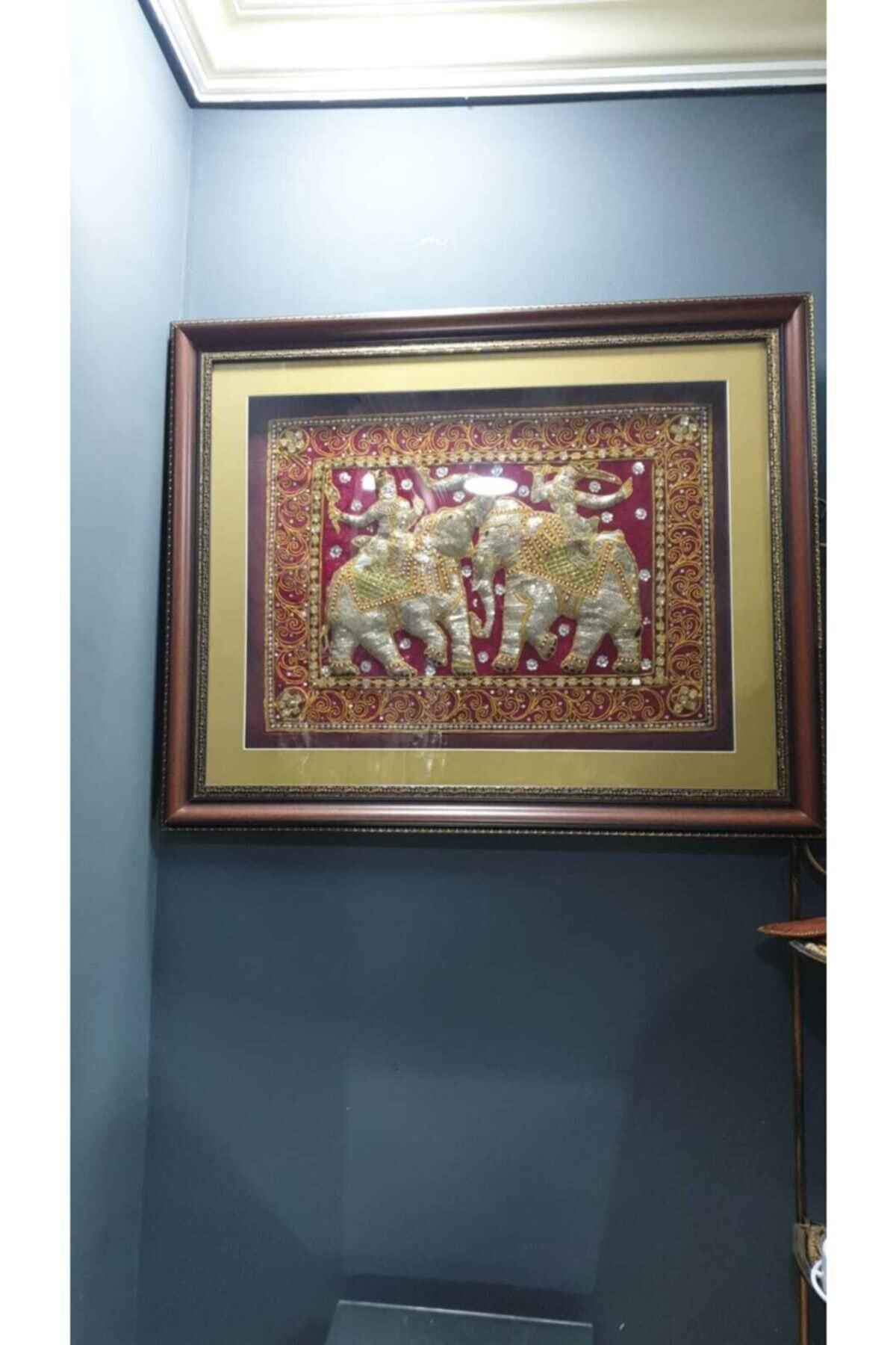 Elif Aksesuar Filli Kumaş Çerçeveli Pano