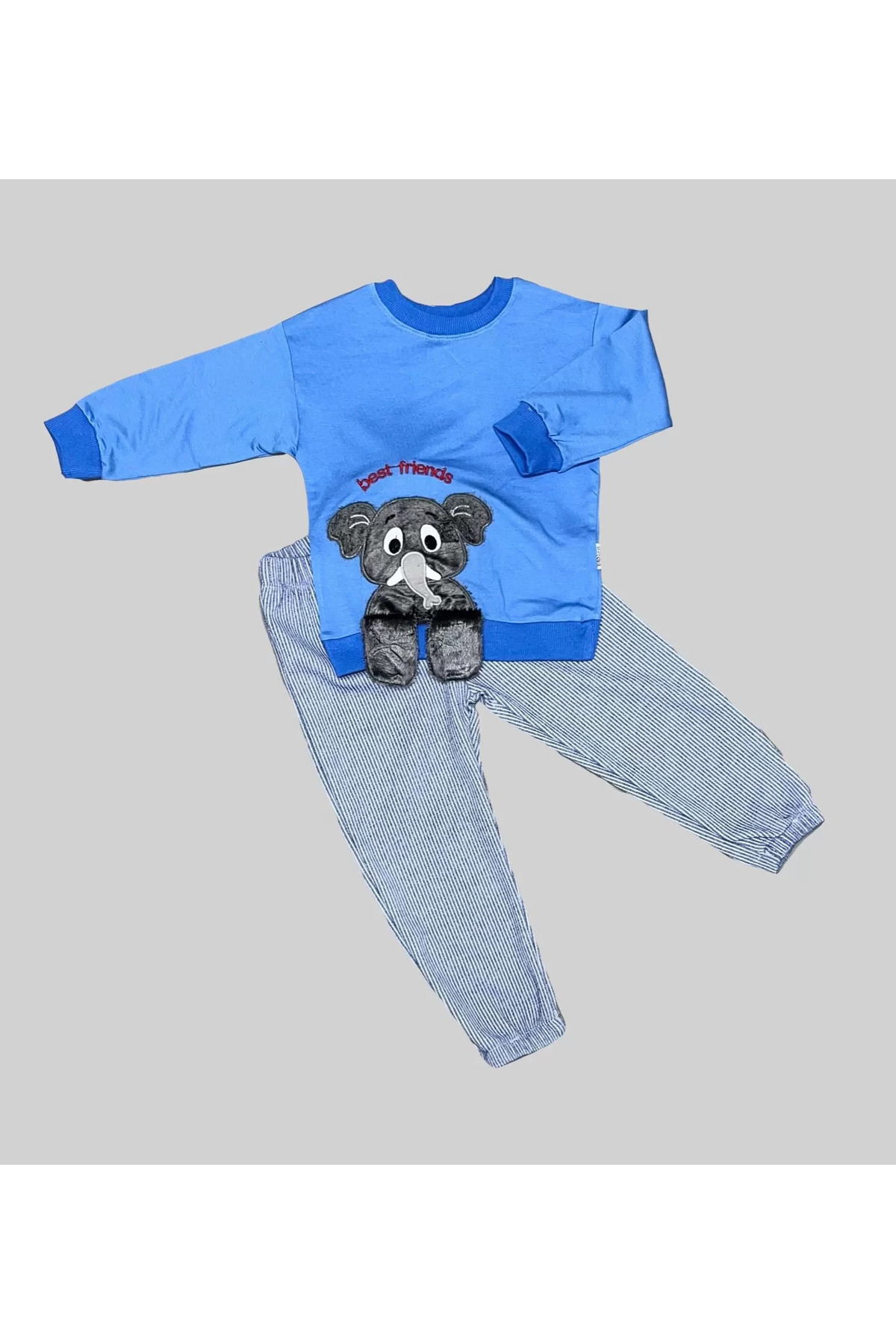 Mcem Store Filli Sallanan Ak Desenli Likra Penye Kumaş Sweat Pantolonlu Kiz
