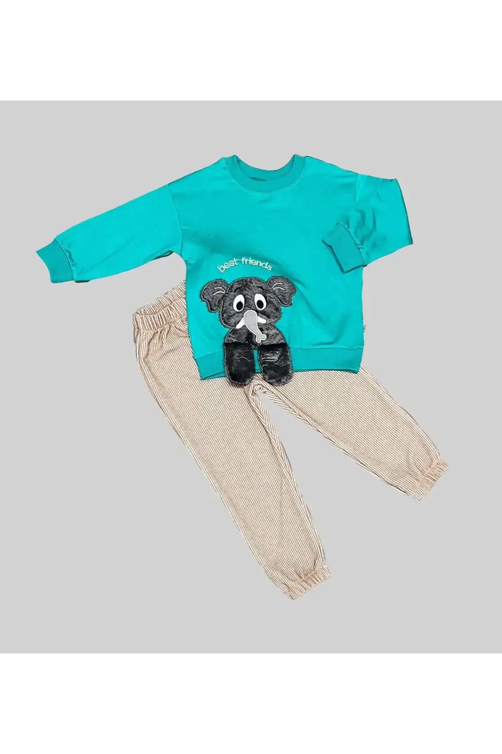 Filli Sallanan Ak Desenli Likra Penye Kumaş Sweat Pantolonlu Kız