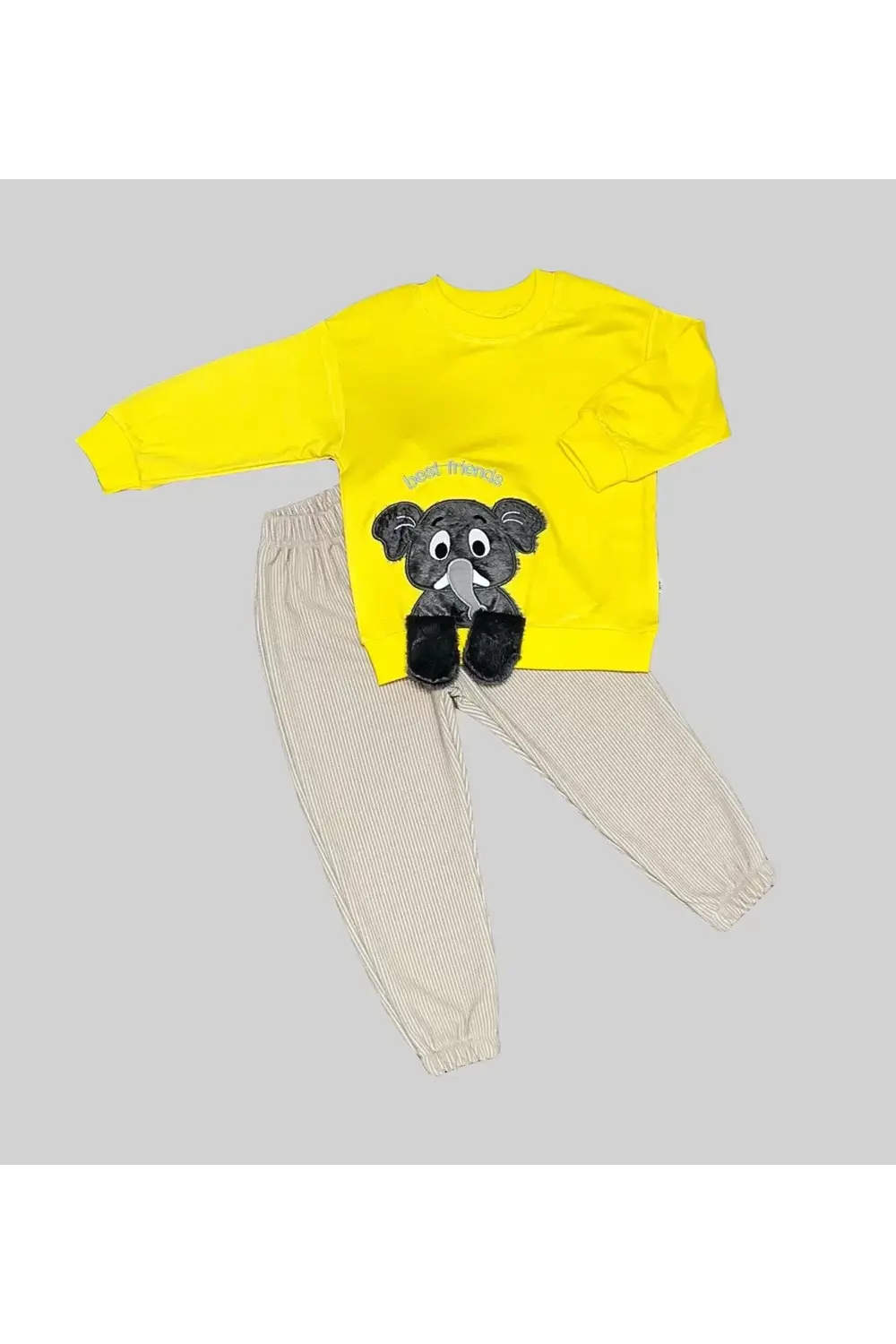 Filli Sallanan Ak Desenli Likra Penye Kumaş Sweat Pantolonlu Kız