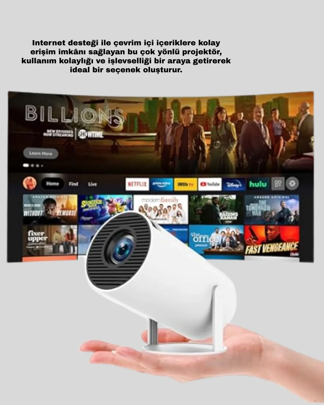 Film Dizi ve Oyun İçin Taşınabilir Kablosuz Mini Projeksiyon Yeni Nesil