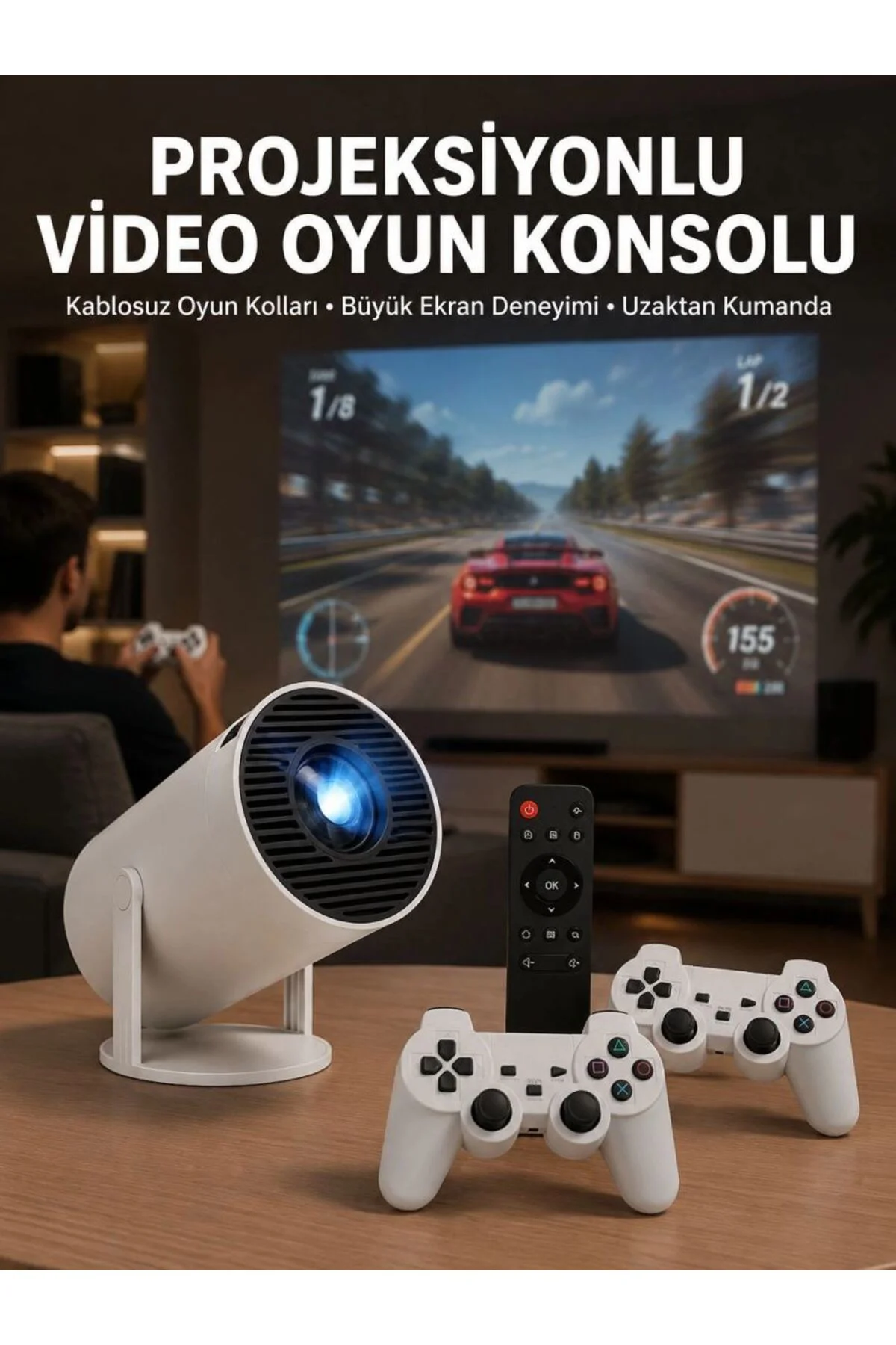 Film Dizi Ve Oyun İçin Taşınabilir Kablosuz Mini Projeksiyon Yeni