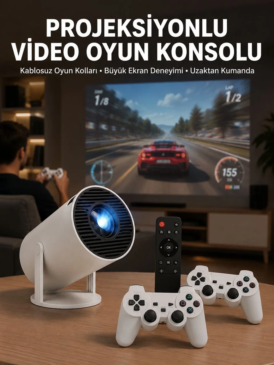 Film Dizi Ve Oyun İçin Taşınabilir Kablosuz Mini Projeksiyon Yeni Nesil - Lisinya