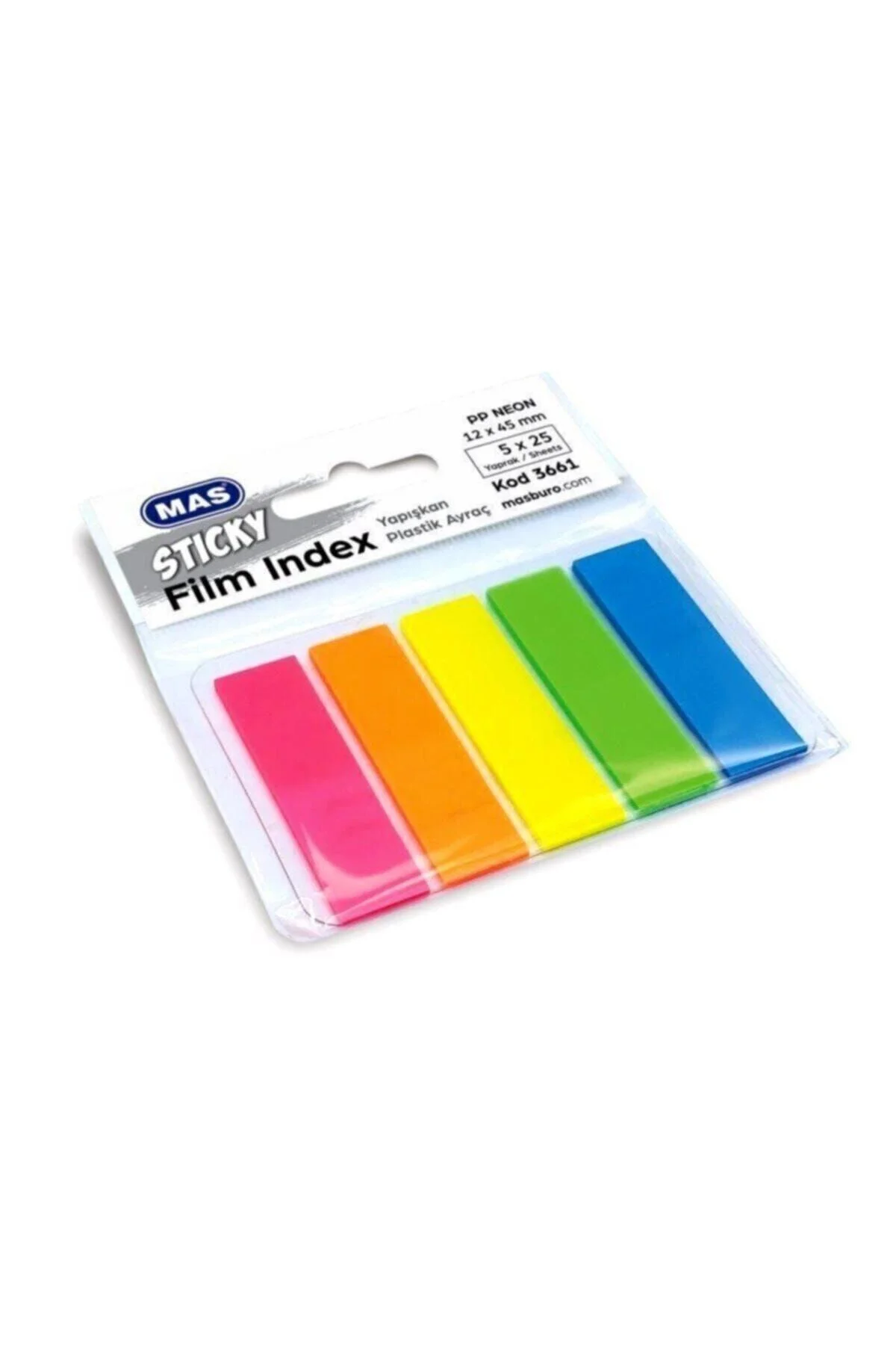Film Index Postit Ayraç 12x45 Mm Dikdörtgen 5 Renk