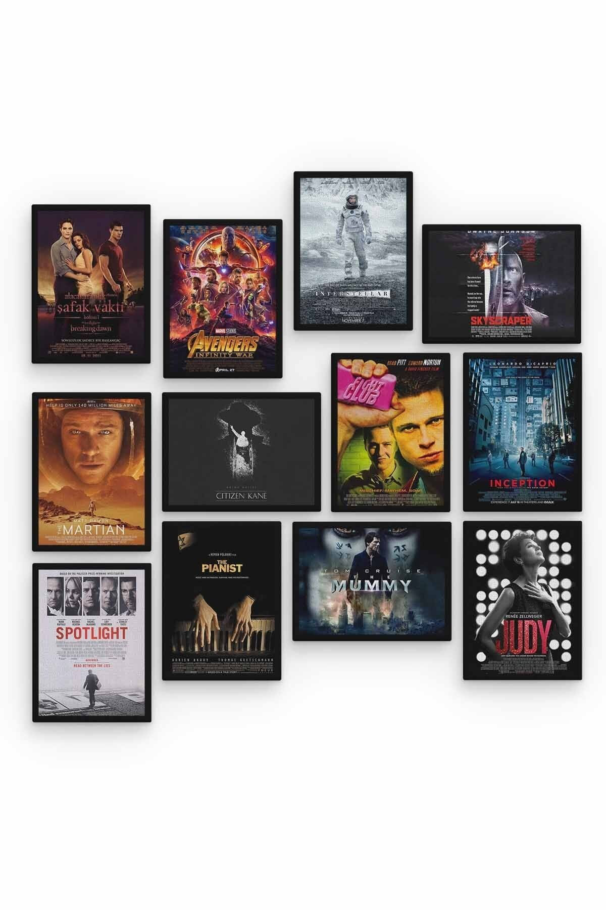 Film Kapakları 12 Parça Ahşap Mdf Tablo Tgtb1278