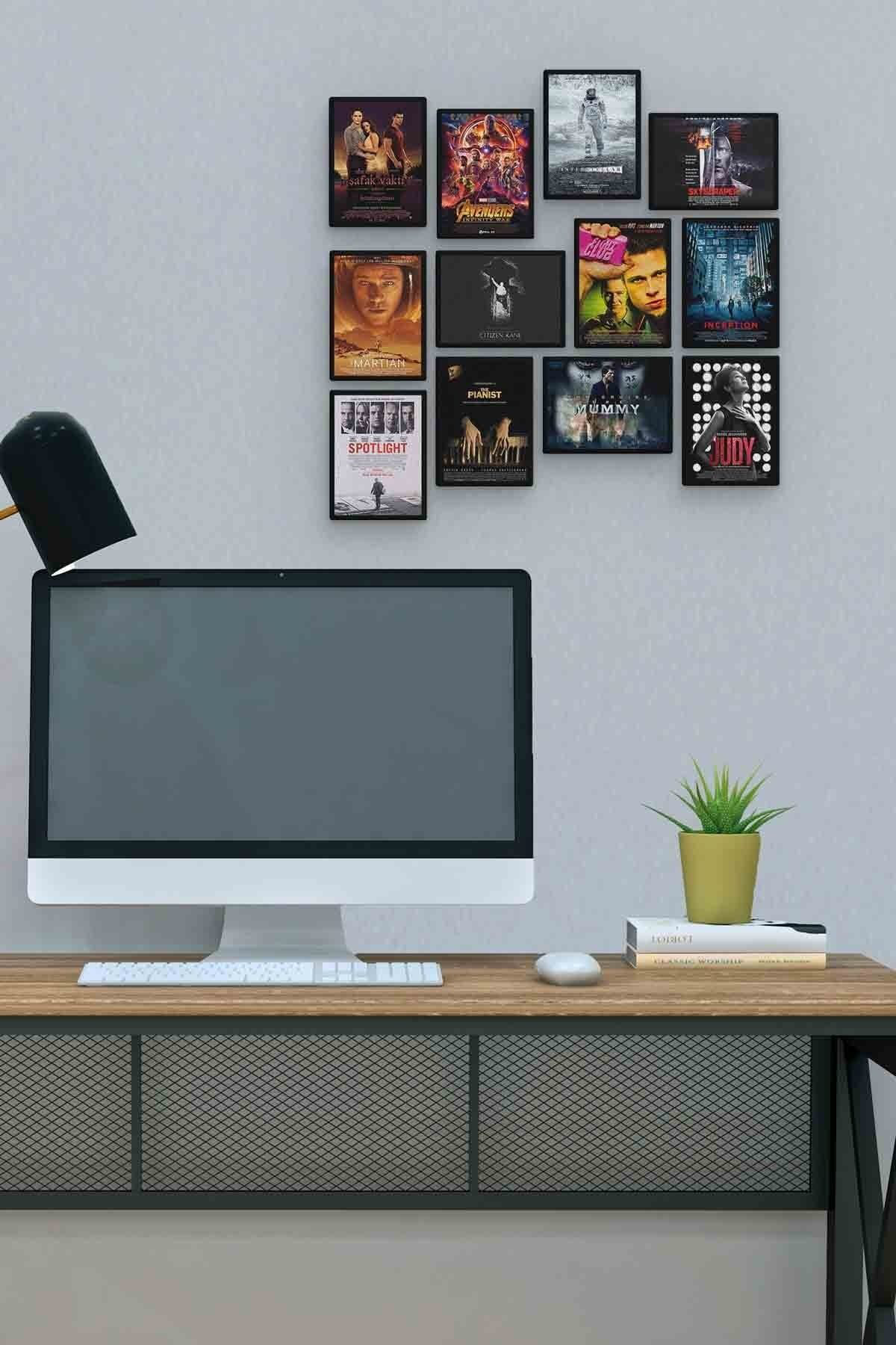 Film Kapakları 12 Parça Mdf (ahşap) Tablo Ofis Boyu 
