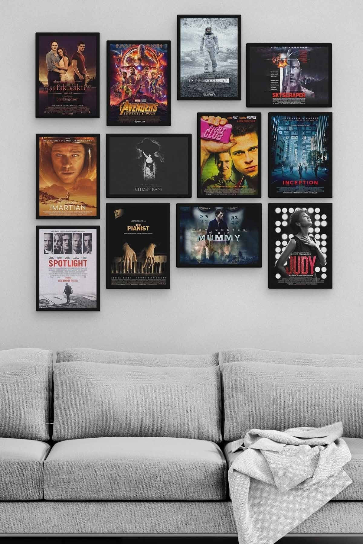 Film Kapakları 12 Parça Ahşap Mdf Tablo Tgtb1278