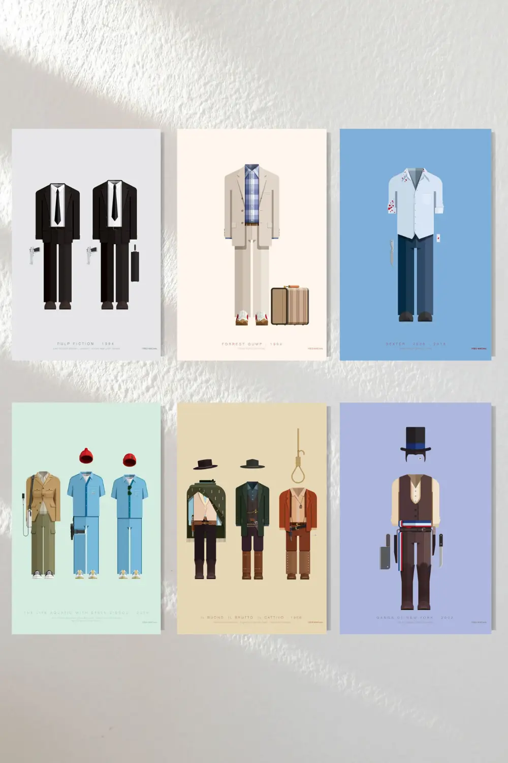 "Film Kostüm Serileri 2" Ahşap Poster Altılı Set 20*30 cm