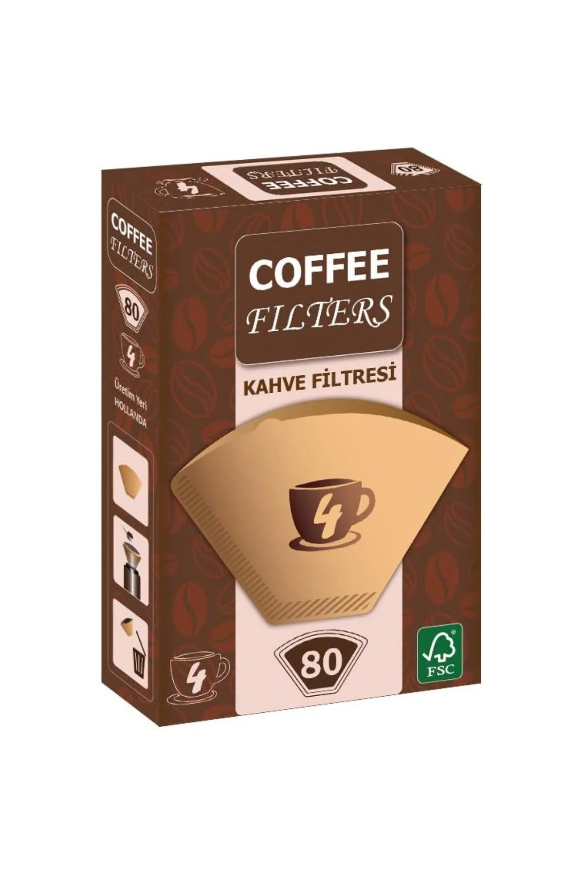 Filtre Kahve Kağıdı 80'li Brown 1X4