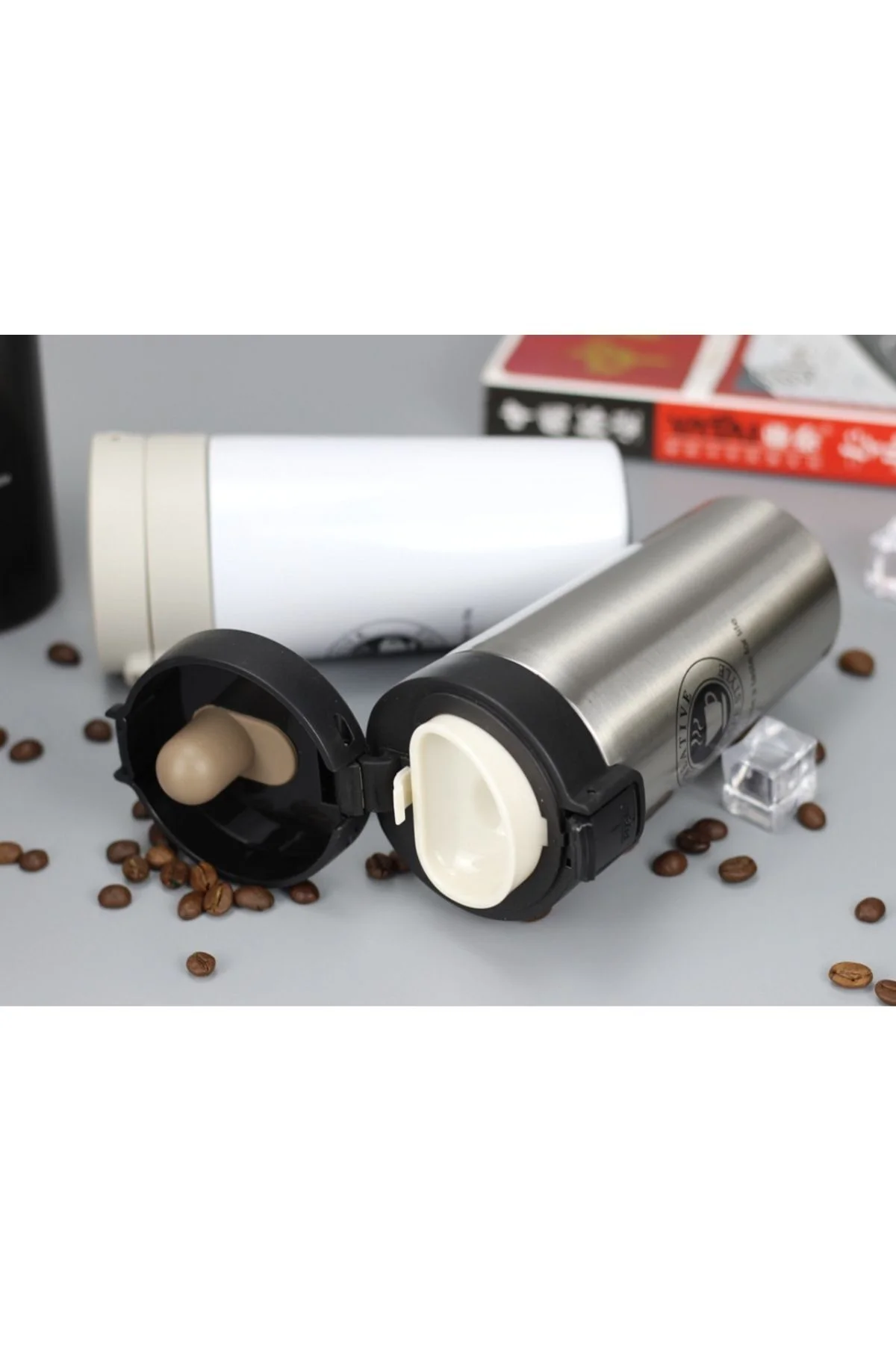 Filtreli Çift Katmanlı Paslanmaz Çelik Mug Bardak Termos 380 ml 7 Beyaz13 Bordo1metalik 8pembe)