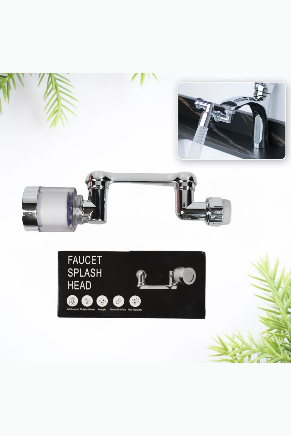 Filtreli Mutfak Banyo Musluk Başlığı 180 Derece Dönebilen Fonksiy