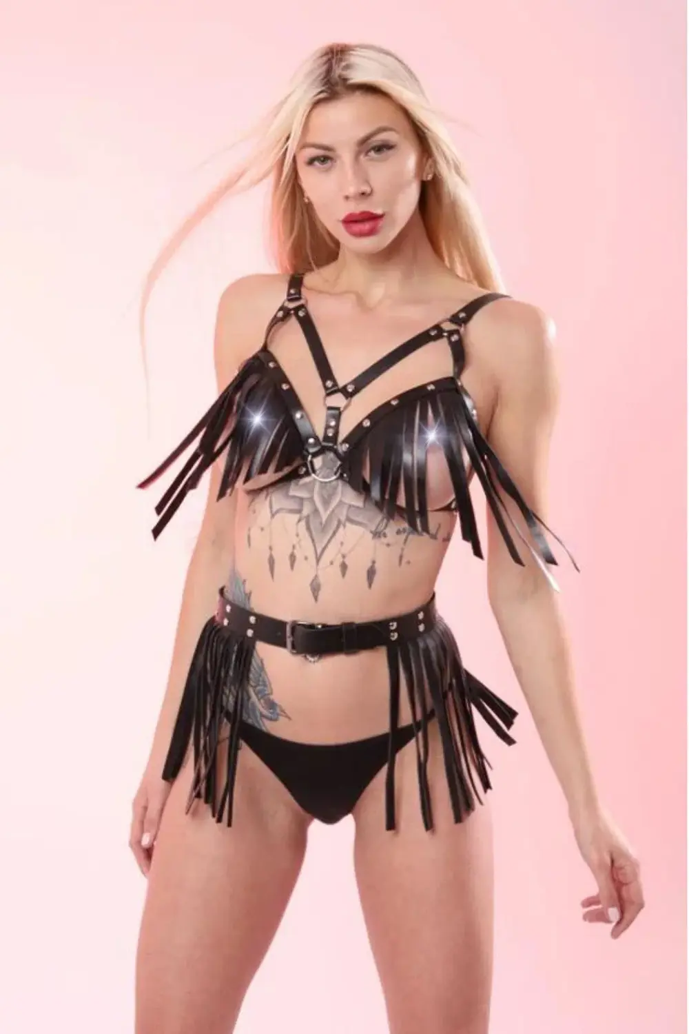 FİLY İÇ GİYİM SUNİ DERİ FANTEZİ TAKIM 2147