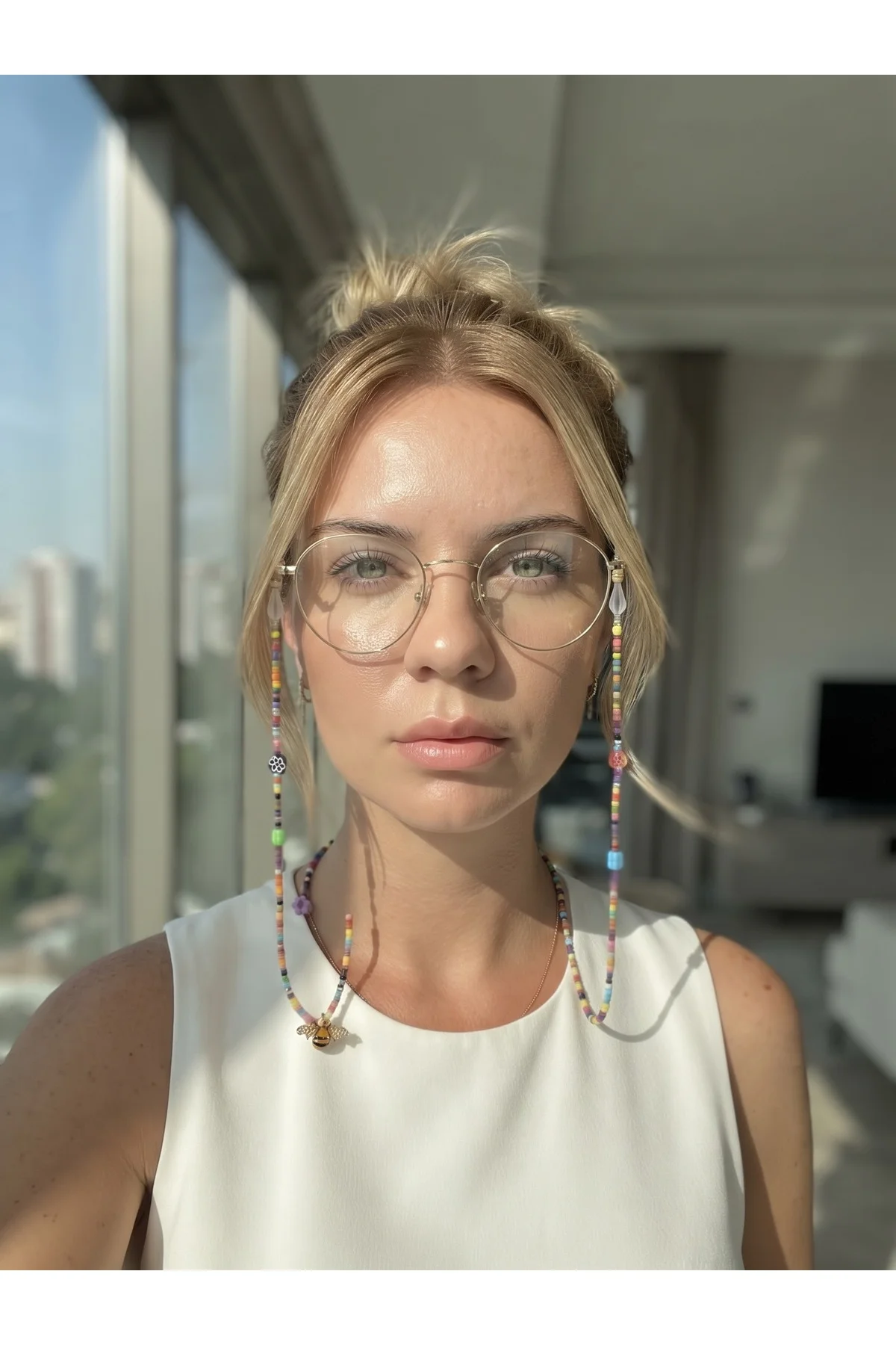 Fimo ve Kum Boncuklu Çok Renkli Optik Güneş Gözlüğü Gözlük İpi Aksesuarı 70 cm Fimo ve Kum Boncuklu Çok Renkli Optik Güneş Gözlüğü Gözlük İpi Aksesuarı 70 cm - Görsel 3