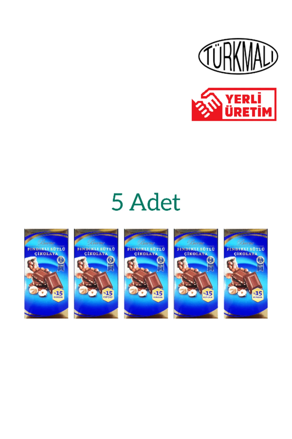 FINDIKLI SÜTLÜ TABLET ÇİKOLATA 80 GR 5 Lİ PAKET