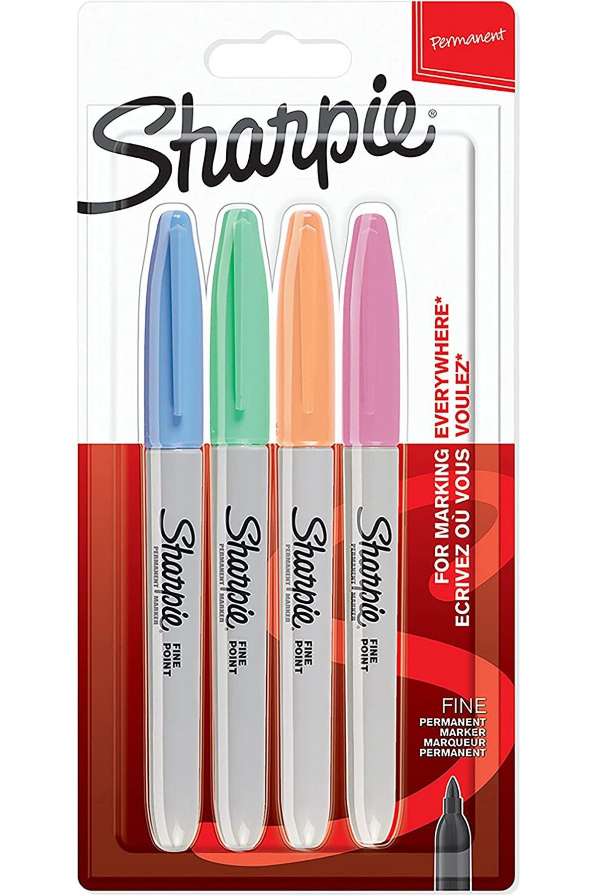Sharpie Fine 4'Lü Yuvarlak Uç Permanent Markör Pastel Renkler Set / 20654