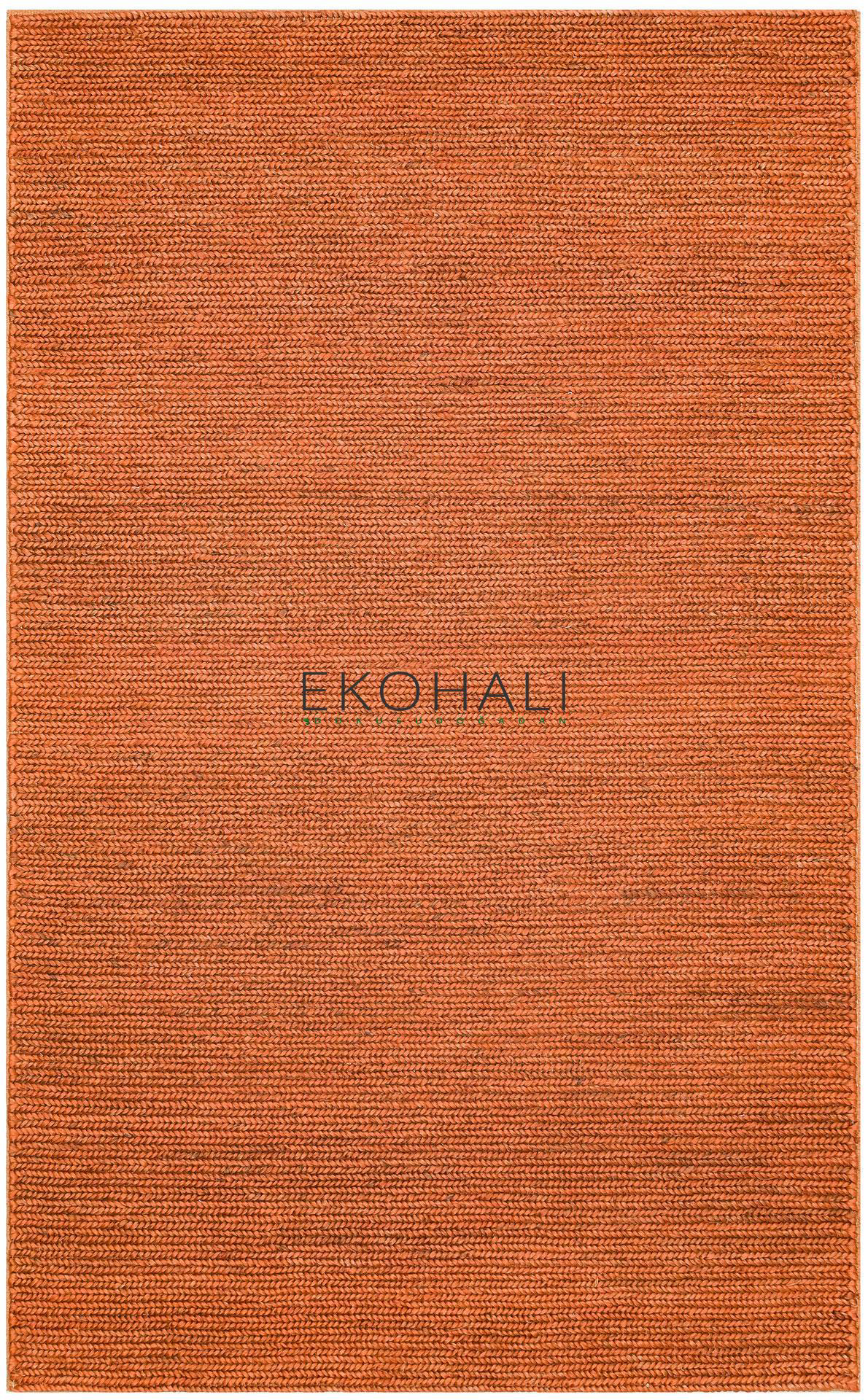Fine Koleksiyonu Jüt ile üretilen el dokuma sisal kilim Rust Natu