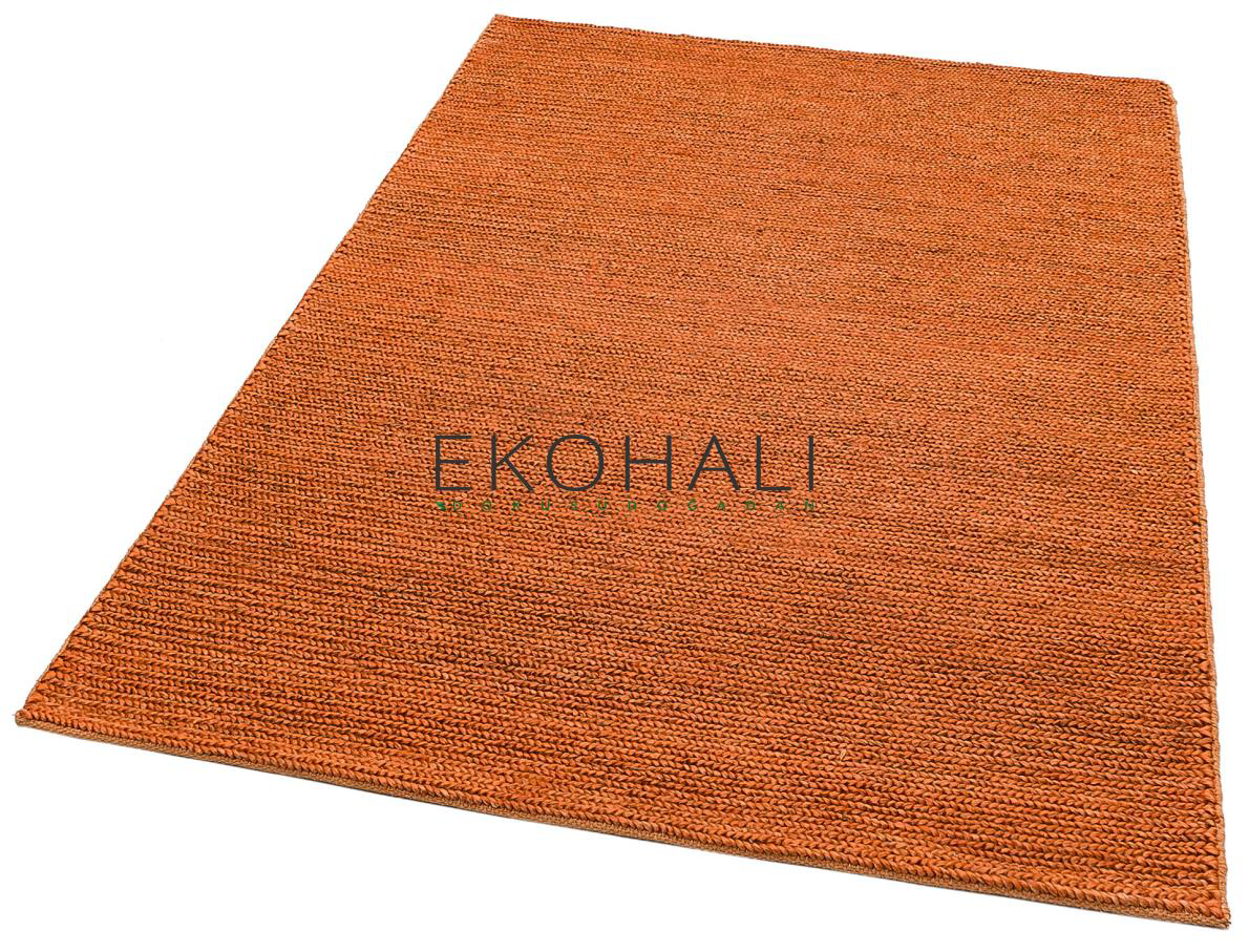Fine Koleksiyonu Jüt ile üretilen el dokuma sisal kilim Rust Natu