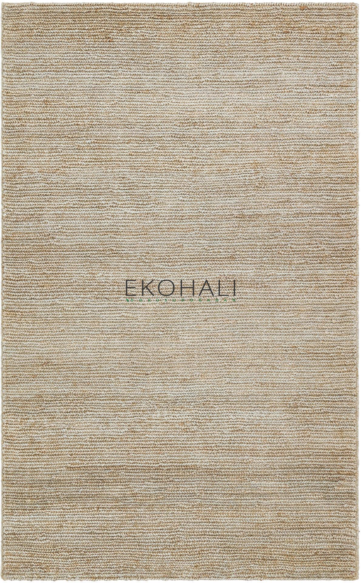 Fine Koleksiyonu Jüt ile üretilen el dokuma sisal kilim Dark Natu