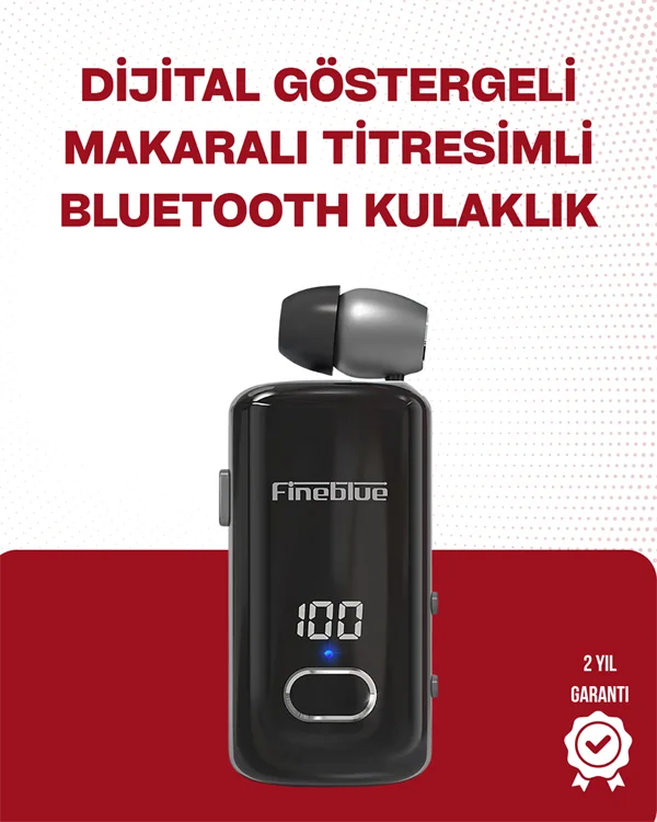 Fineblue F580 Bluetooth Kulaklık – Klipsli, Dijital Göstergeli, S