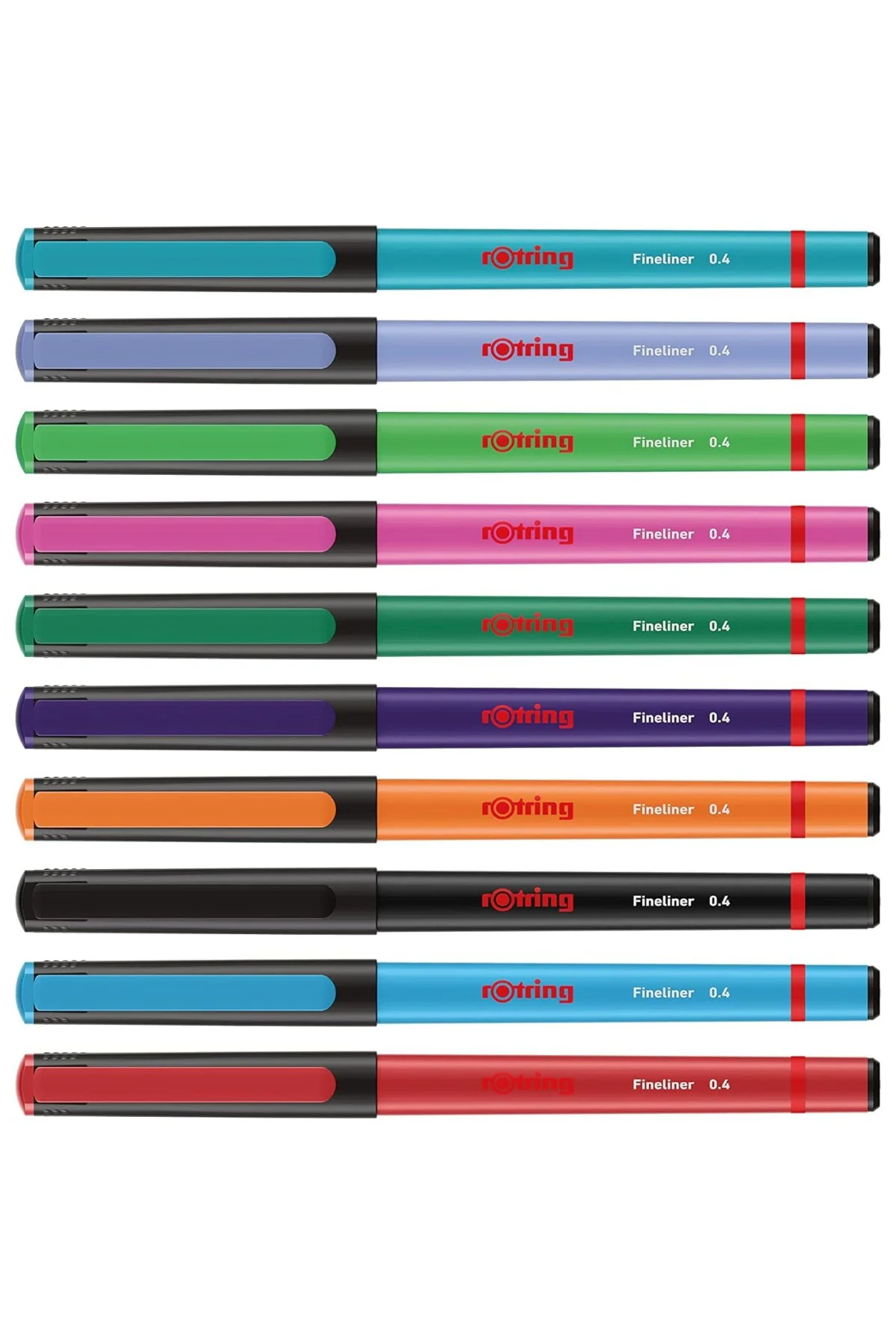 Fineliner, İnce Keçe Uçlu Kalem 0.4 mm, 10'lu Paket, Karışık Renk