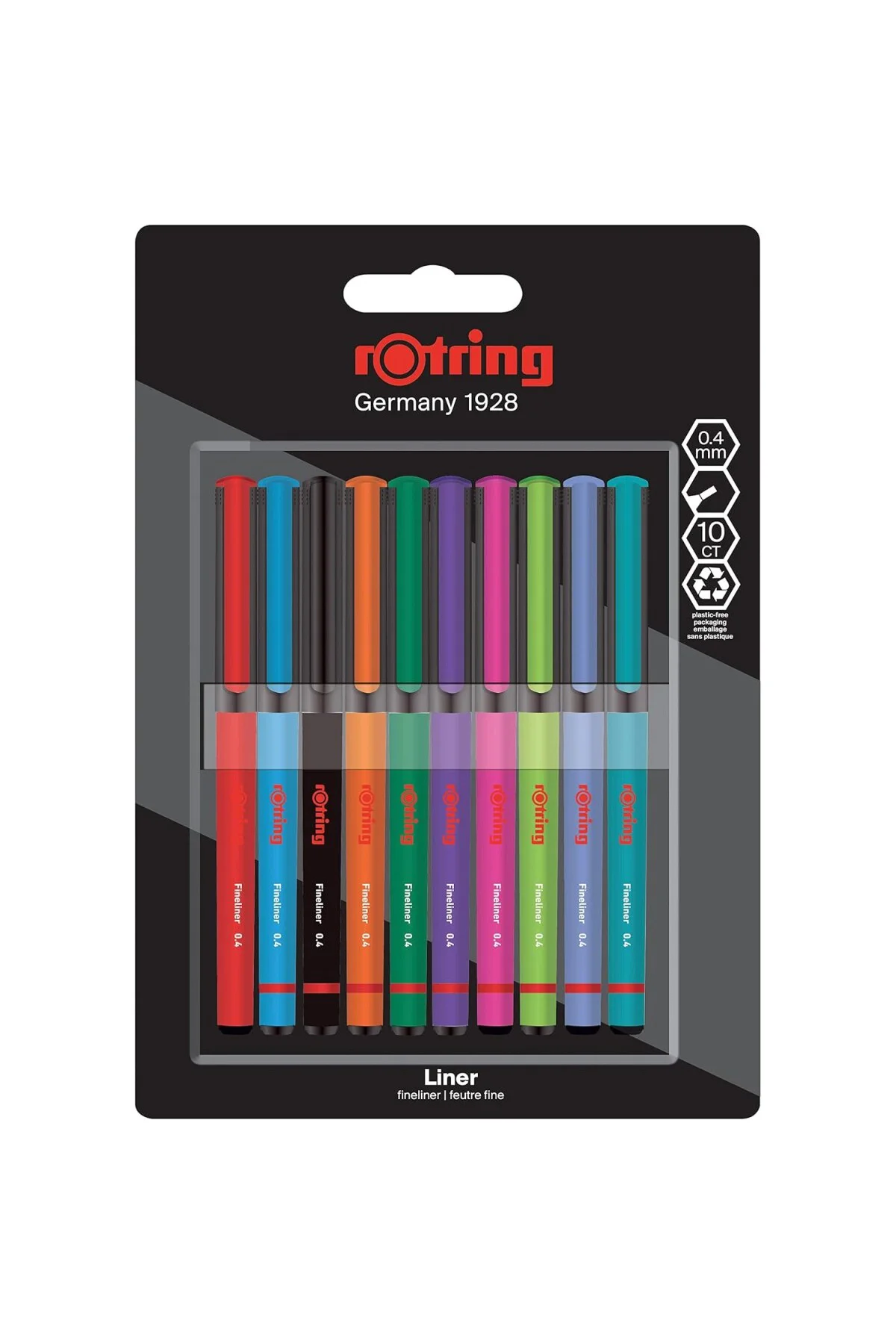 Fineliner, İnce Keçe Uçlu Kalem 0.4 mm, 10'lu Paket, Karışık Renk
