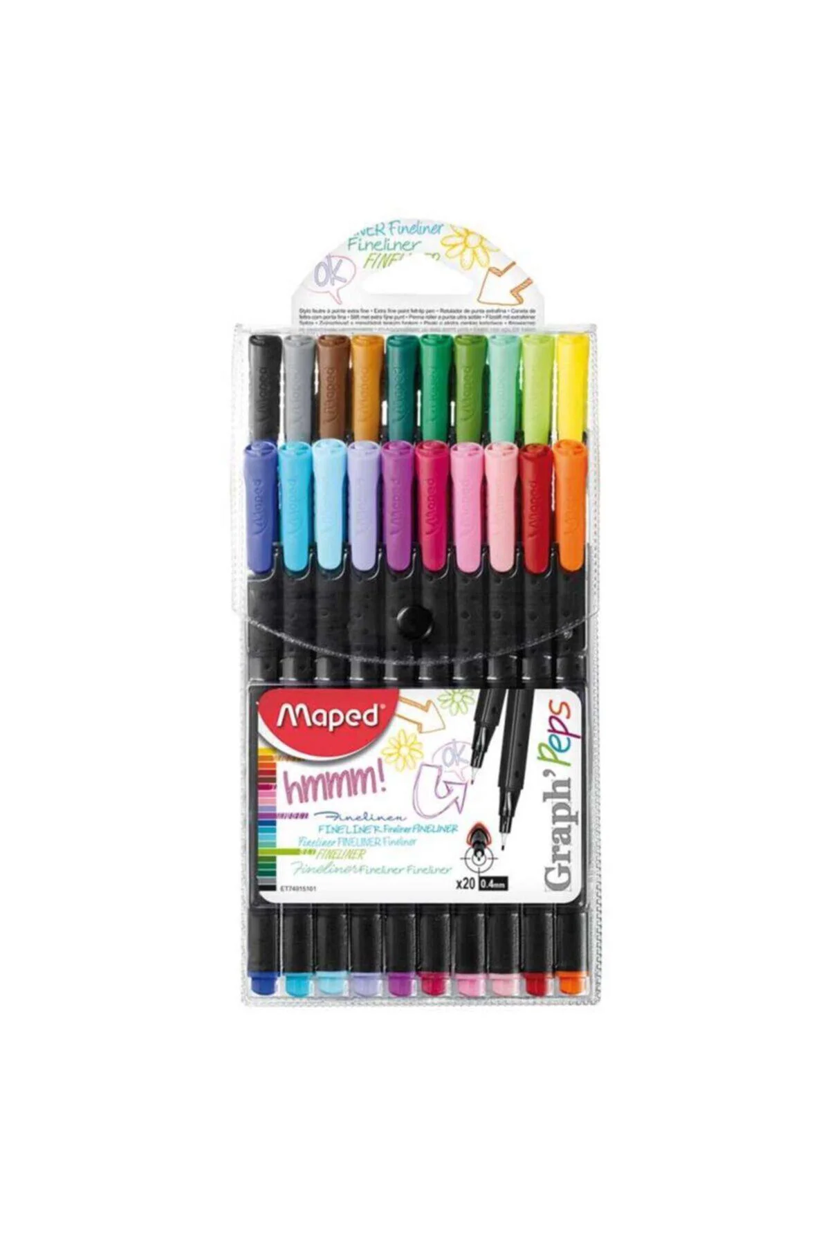 Fineliner Keçe Uç Kalem Extra Fine 0.4mm 20 Renk Askılı Paket 315