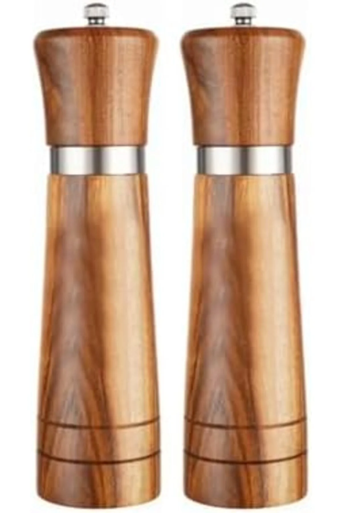 FineSell Akasya Komple Ahşap Tuz Karabiber Değirmeni Baharat Öğüt