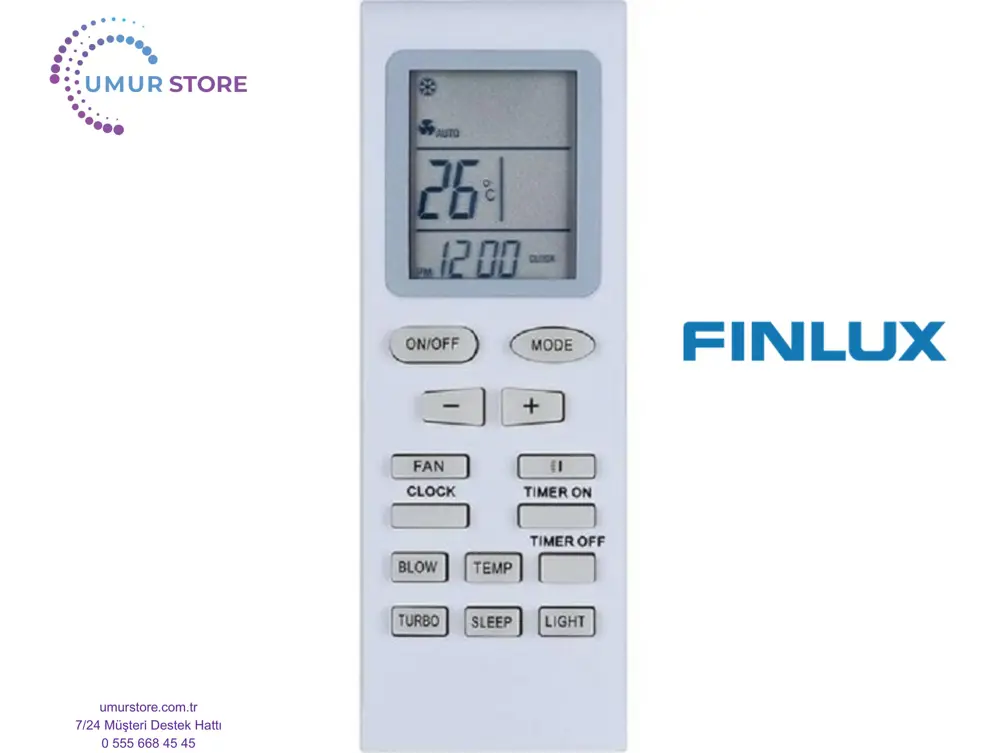 Finlux YB1F-2F Uyumlu Klima Kumandası