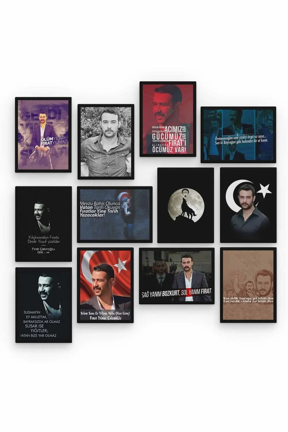 Fırat Yılmaz Çakıroğlu 12 Parça Ahşap Mdf Tablo Zlltb286