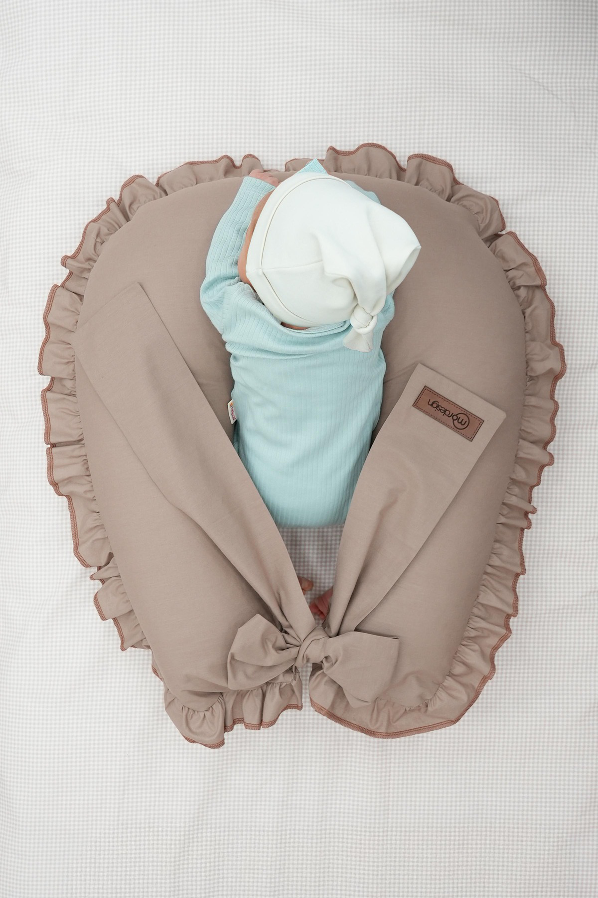 Mordesign Fırfırlı Emzirme Yastığı, Bebek Destek Minderi, Hamile Yastığı, P