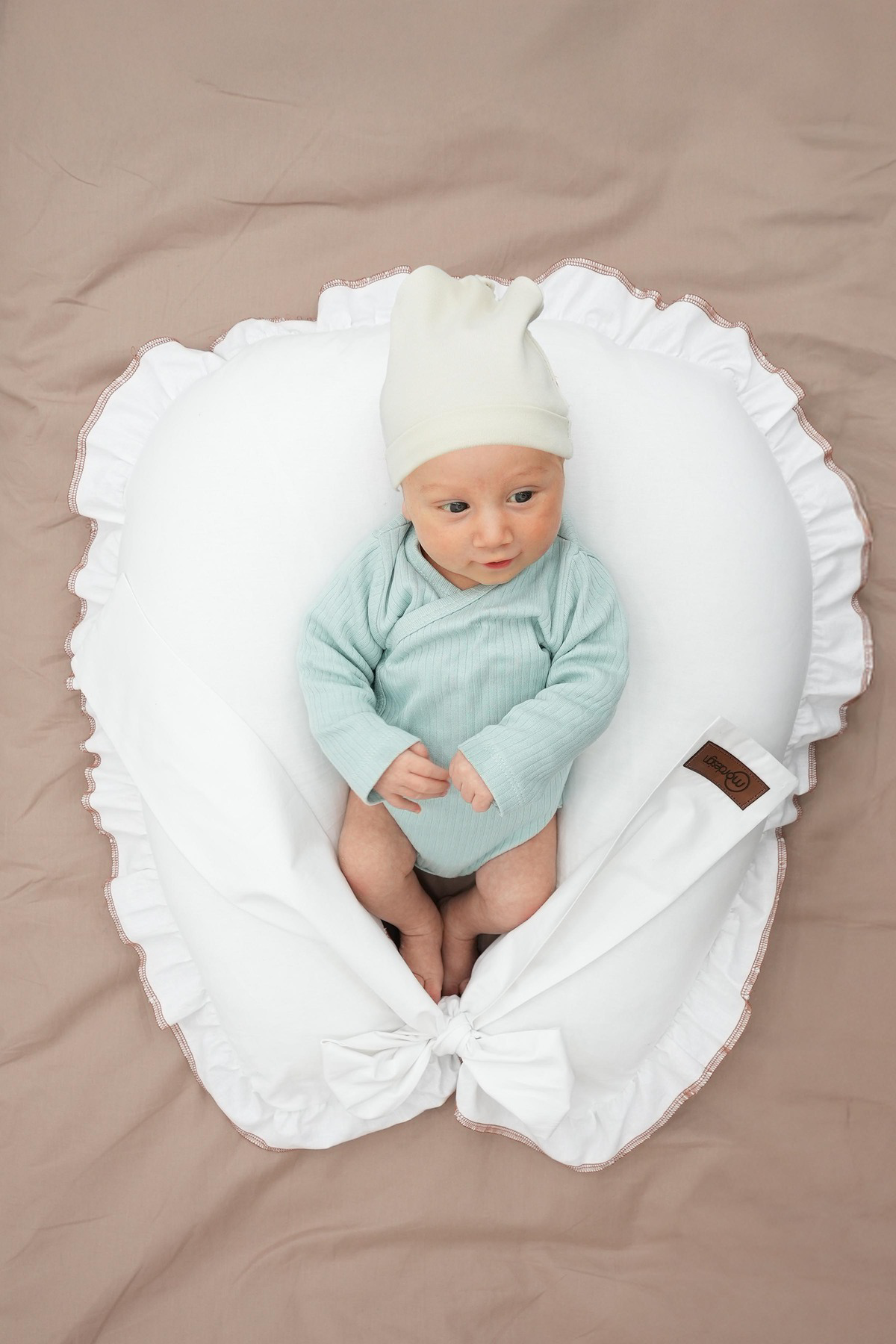 Mordesign Fırfırlı Emzirme Yastığı, Bebek Destek Minderi, Hamile Yastığı, P