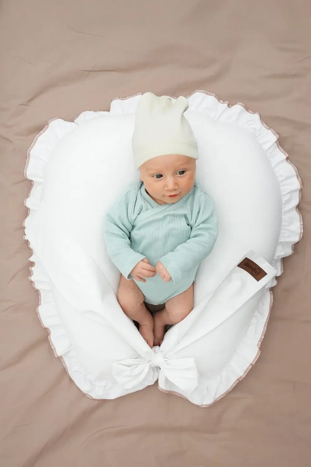 Mordesign Fırfırlı Emzirme Yastığı, Bebek Destek Minderi, Hamile Yastığı, P