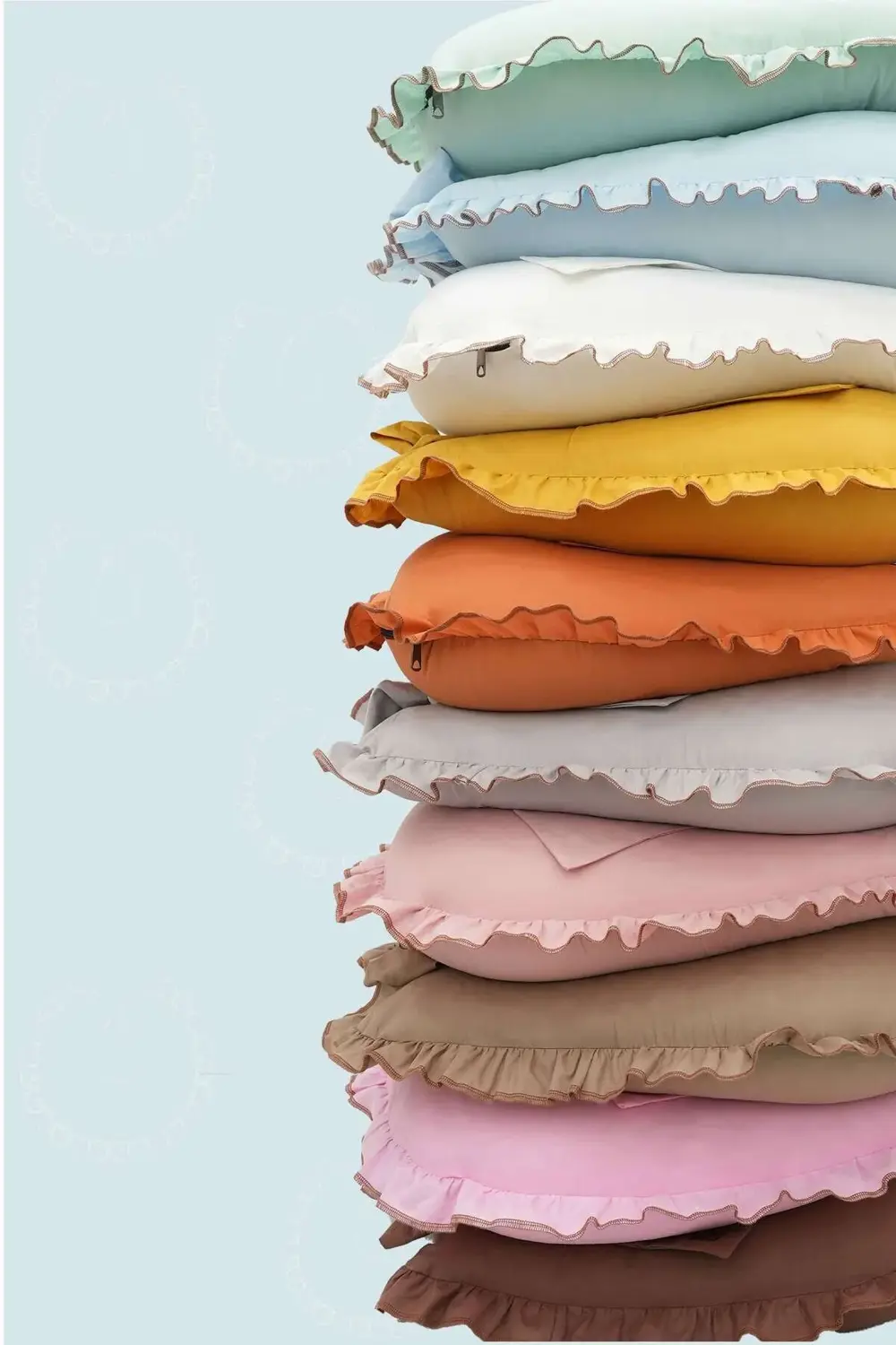 Mordesign Fırfırlı Emzirme Yastığı, Bebek Destek Minderi, Hamile Yastığı, P