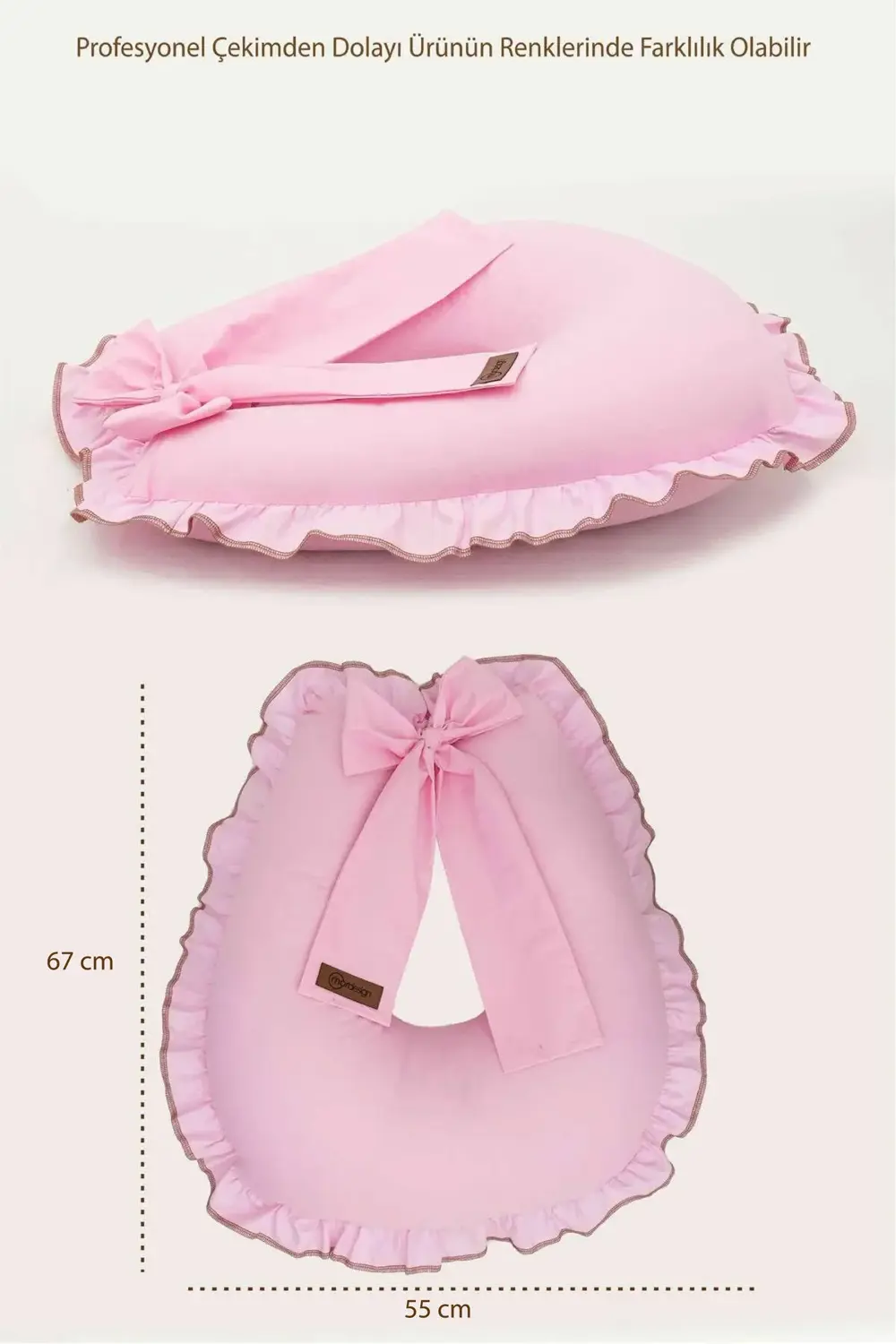 Mordesign Fırfırlı Emzirme Yastığı, Bebek Destek Minderi, Hamile Yastığı, P