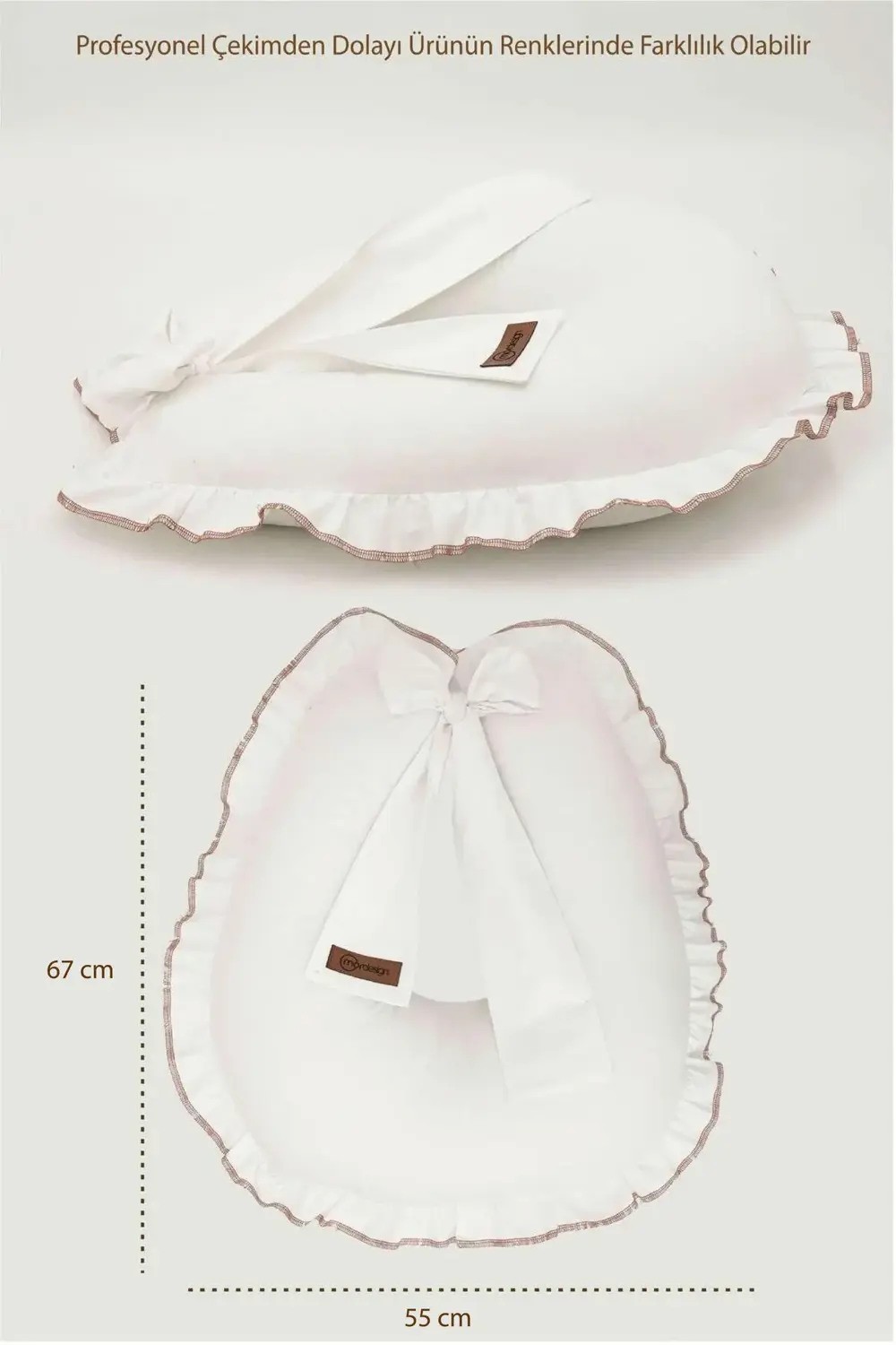 Mordesign Fırfırlı Emzirme Yastığı, Bebek Destek Minderi, Hamile Yastığı, P