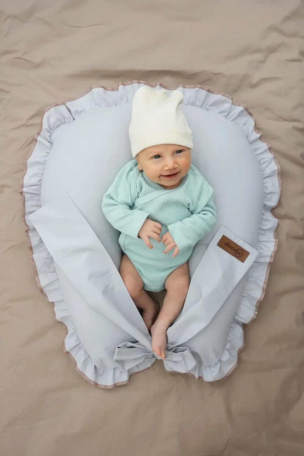 Mordesign Fırfırlı Emzirme Yastığı, Bebek Destek Minderi, Hamile Yastığı, P