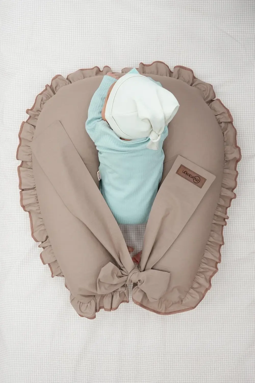 Mordesign Fırfırlı Emzirme Yastığı, Bebek Destek Minderi, Hamile Yastığı, P