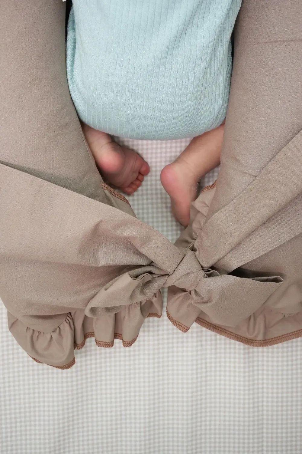 Mordesign Fırfırlı Emzirme Yastığı, Bebek Destek Minderi, Hamile Yastığı, P