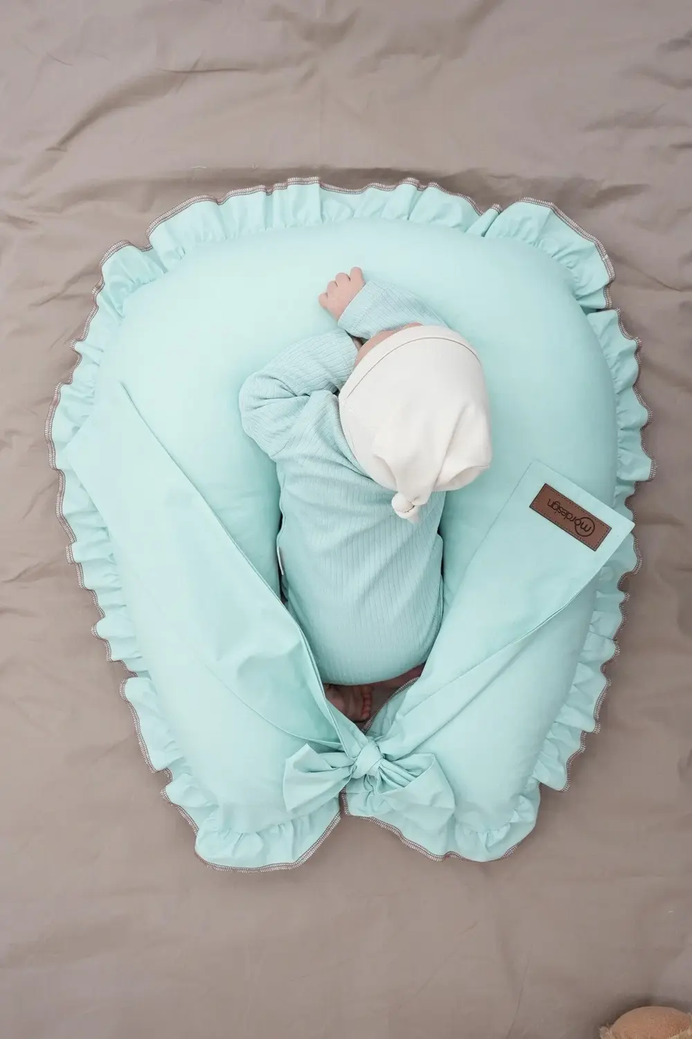 Mordesign Fırfırlı Emzirme Yastığı, Bebek Destek Minderi, Hamile Yastığı, P