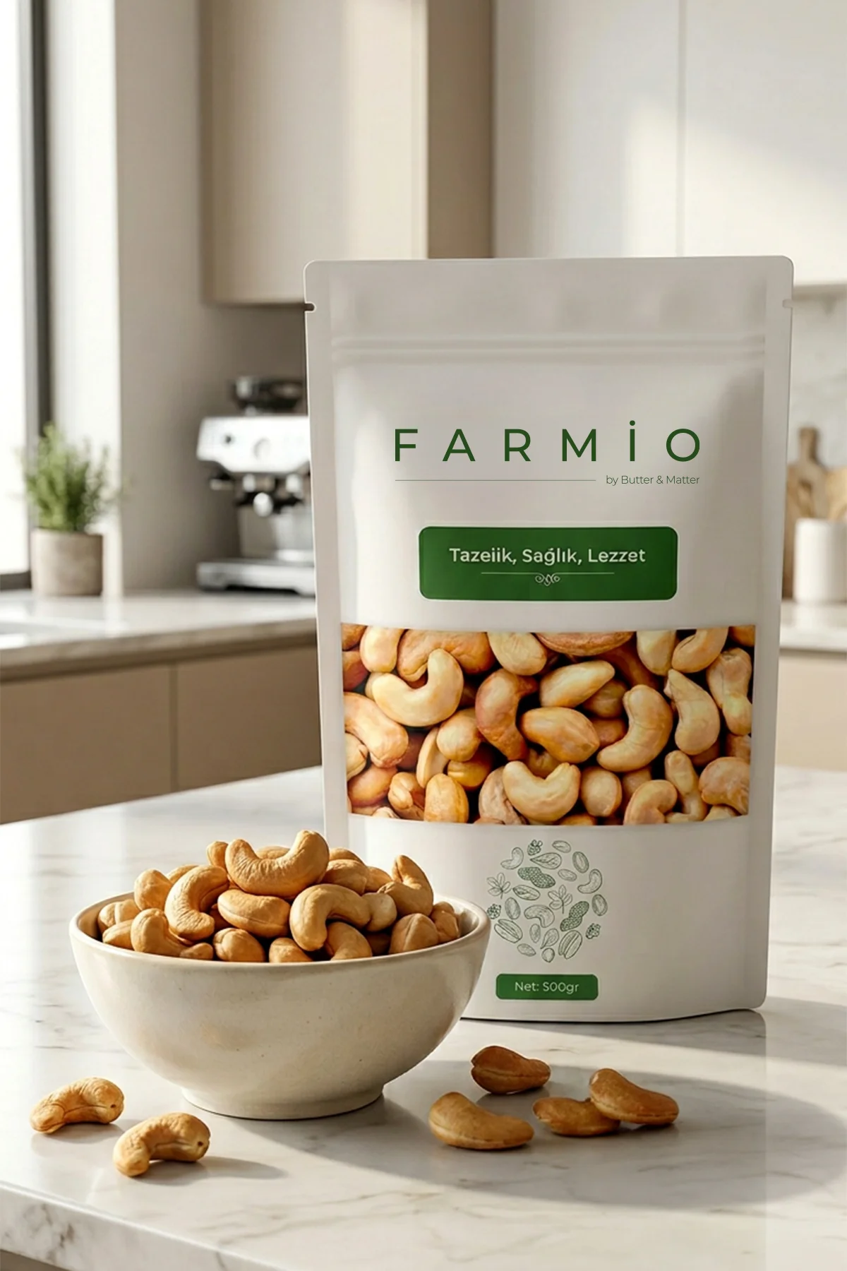 Fırınlanmış Kaju 1kg - Yağsız Kavrulmuş - Taptaze Yeni Mahsül - H