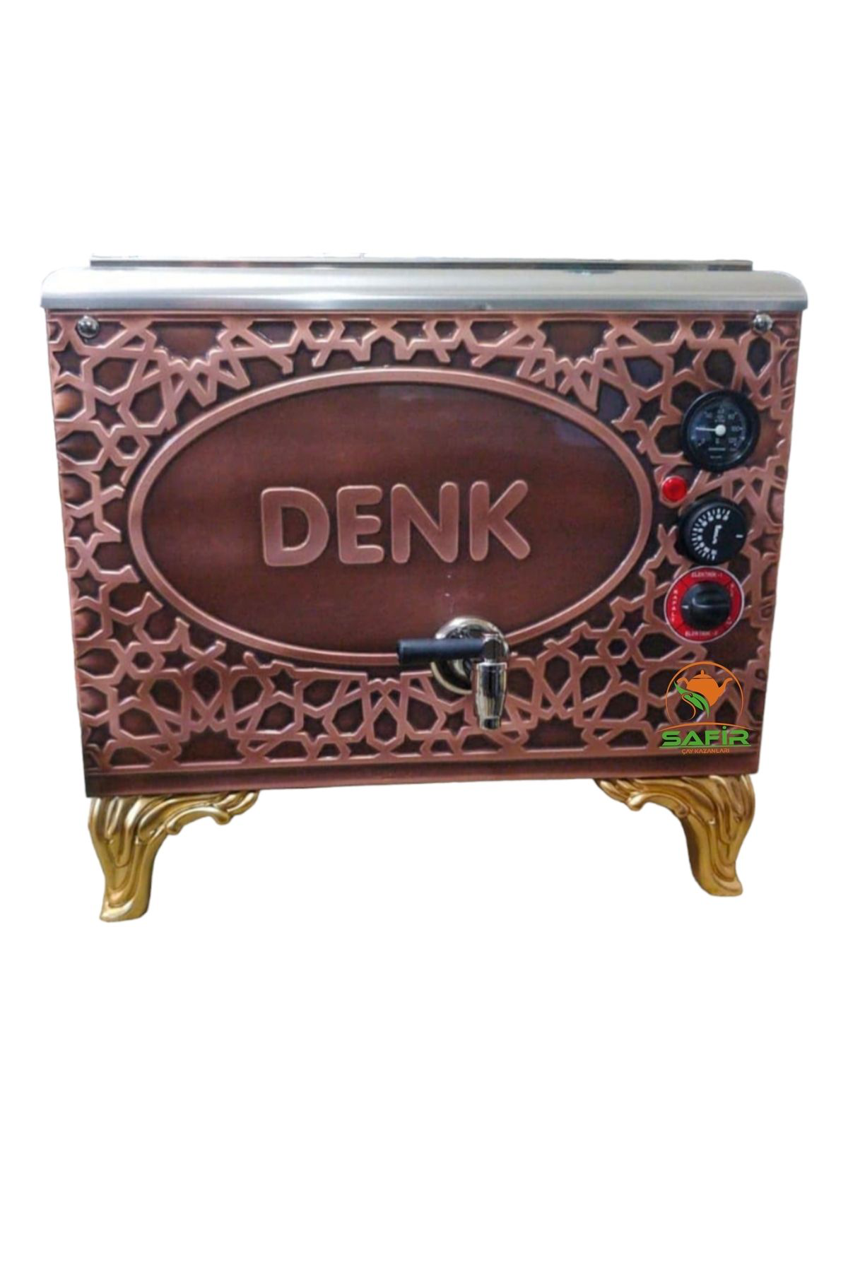 Safir Firma Ve Kişiye Özel İsimli Bakir Çay Kazani 3 Gözlü Tam Otomatik