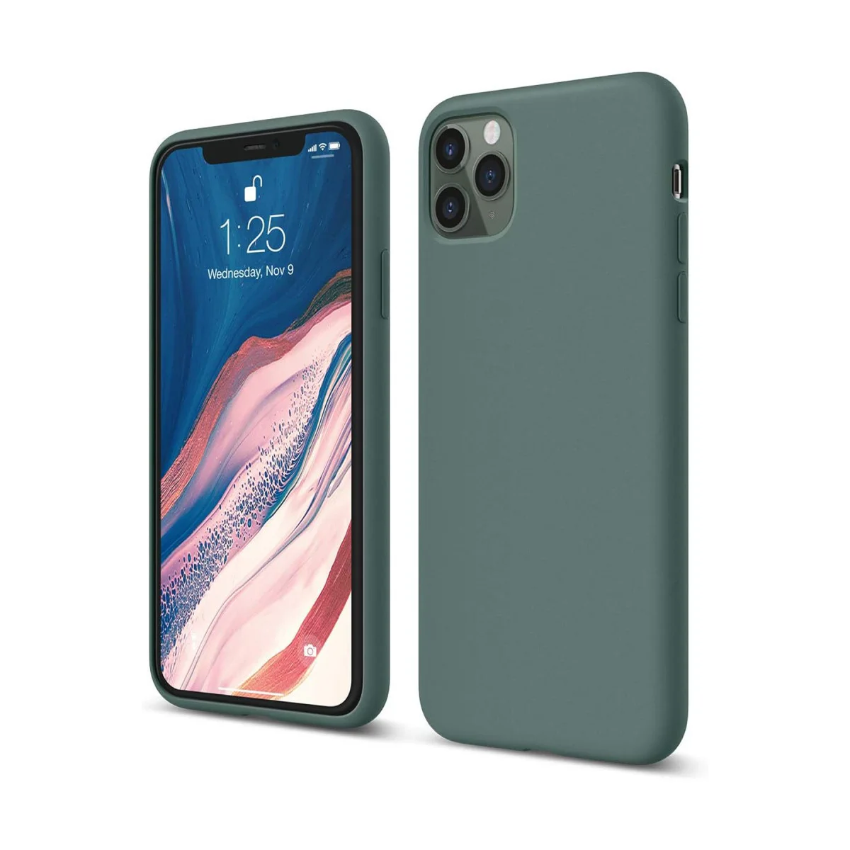 First Serisi Silikon Kılıf iPhone 11 Pro Koyu Yeşil - Premium Dokulu Koruma