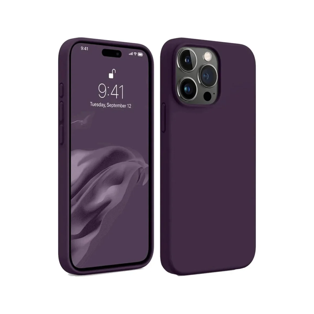 First Serisi Silikon Kılıf - iPhone 15 Pro Max Mürdüm (Ultra ince ve Premium Koruma)