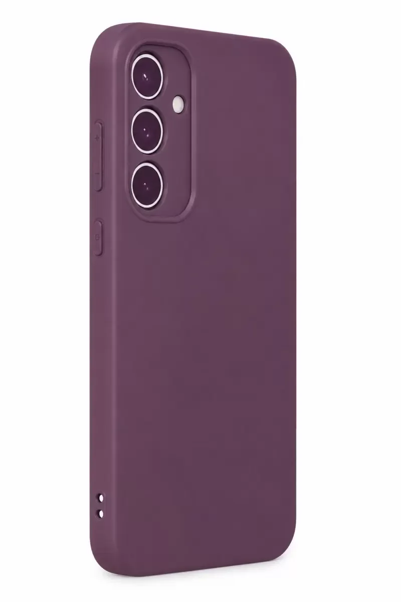 First Silikon Kılıf - Galaxy A35 5G ile Uyumlu Mürdüm Renk Şık Koruma