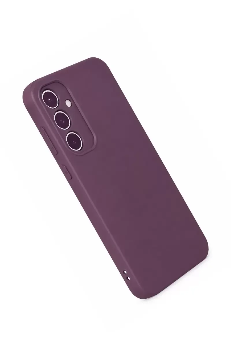 First Silikon Kılıf - Galaxy A35 5G ile Uyumlu Mürdüm Renk Şık Koruma