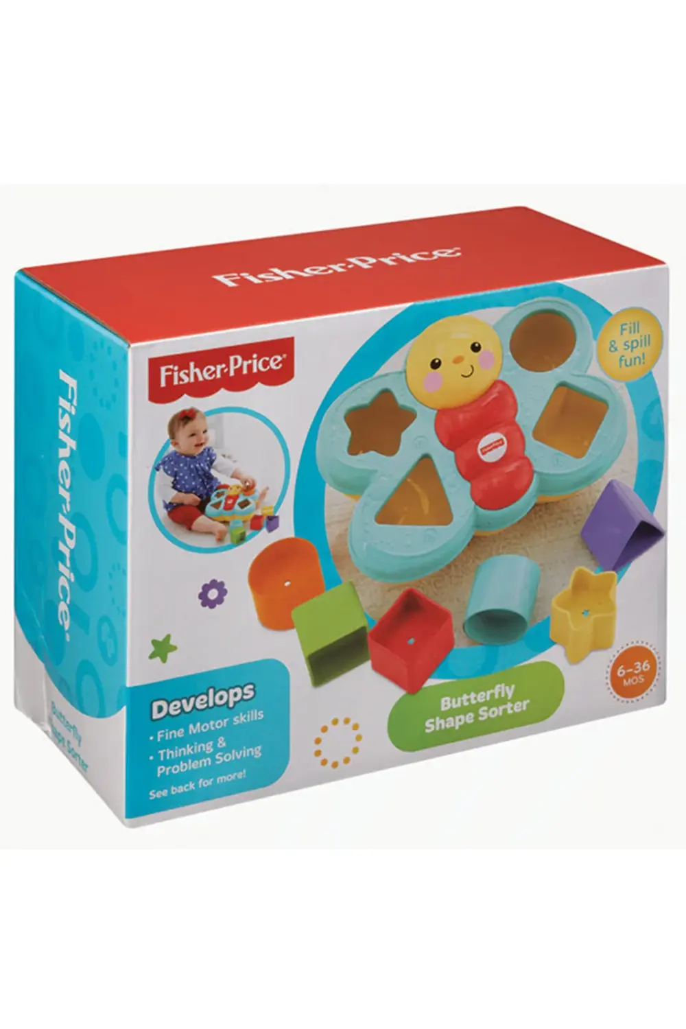 Fisher-Price Şekil Eşleştirme Arkadaşı Kelebek, 6 Bloklu, Şekil E